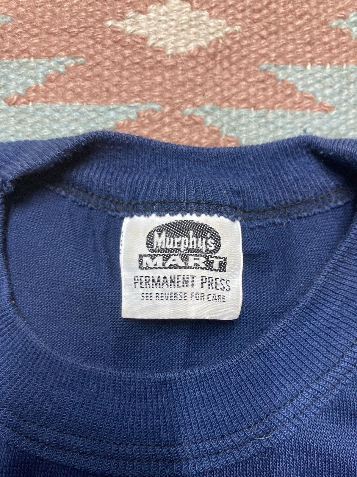Vintage 60s t shirt soft navy blue blank boys L womens M baby tee Size M / US 6-8 / IT 42-44 - 5 Thumbnail