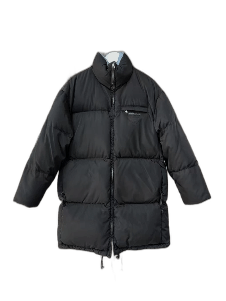 Prada Long Puffer Jacket with Triangle Logo -2505