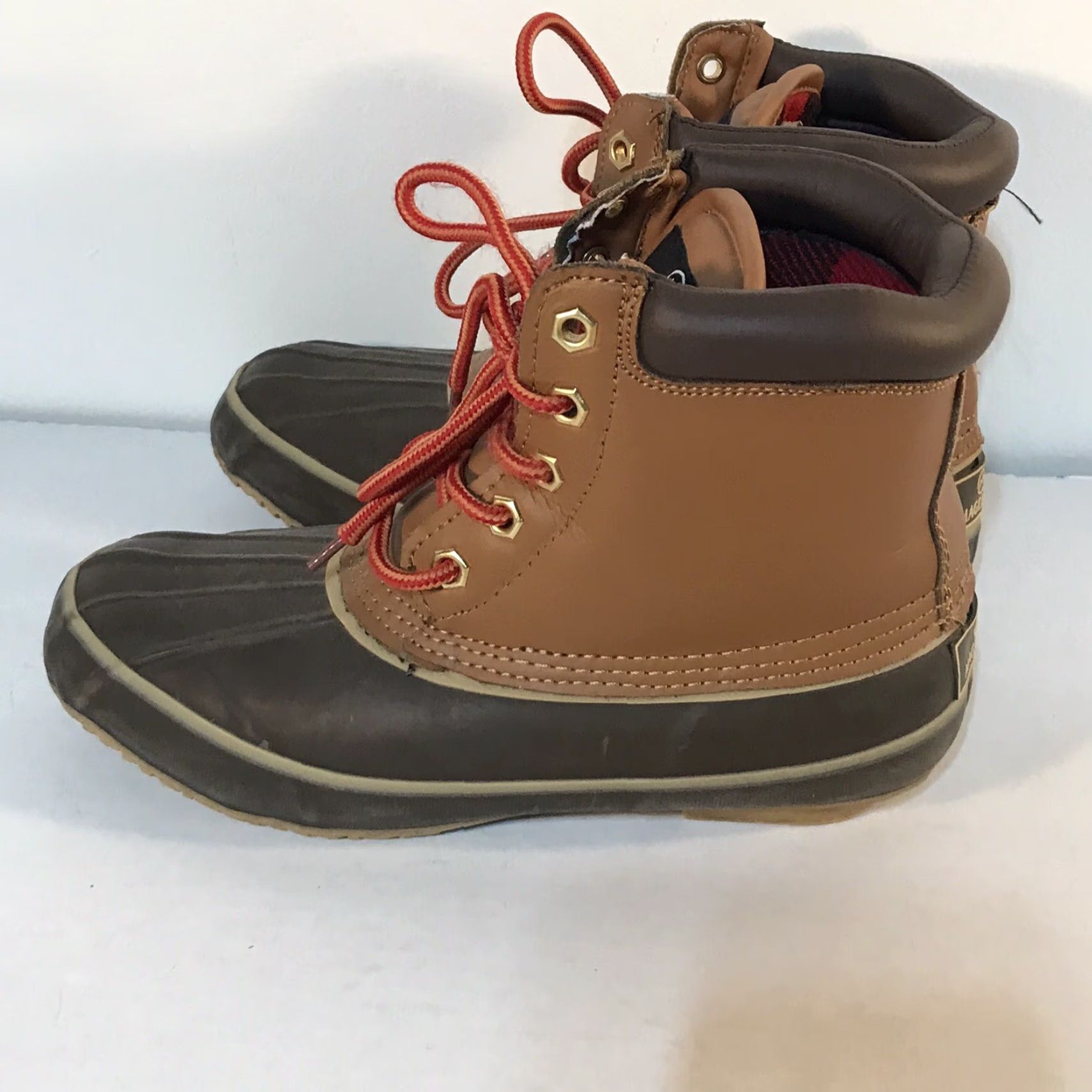 Vintage Magellan Outdoors Women’s Snow Boots Size 8 Leather Upper Insulated Casual Travel Winter Fall Brown/Cognac Size US 8 / IT 38 - 4 Thumbnail