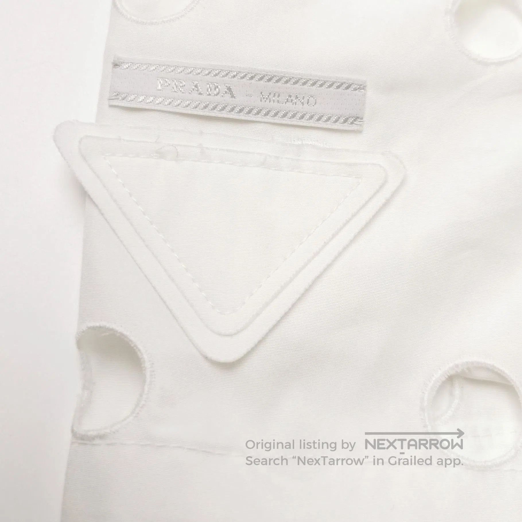 Prada Prada Polka Dot Cutout Logo Shorts in White . Size 41" - 3 Thumbnail