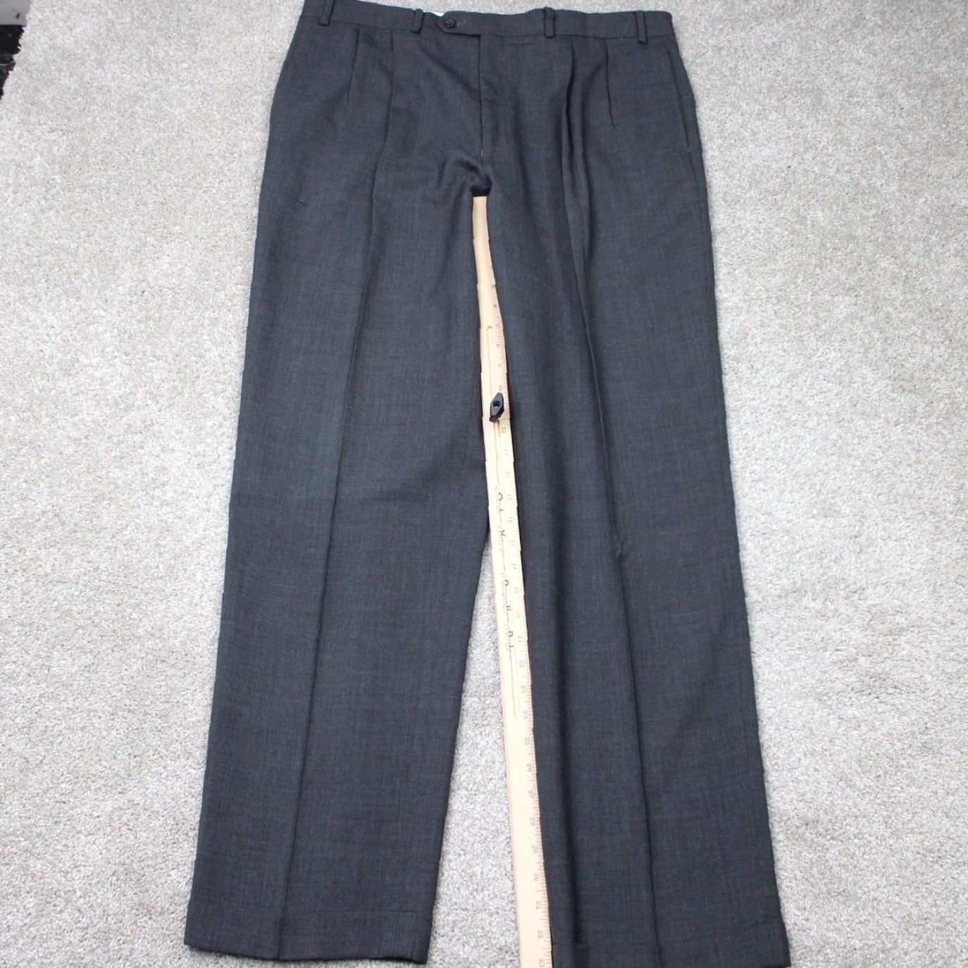 Ralph Lauren LAUREN Ralph Lauren Pants Mens 38x34 Gray 100% Wool Pleated Regular Size US 38 / EU 54 - 2 Thumbnail