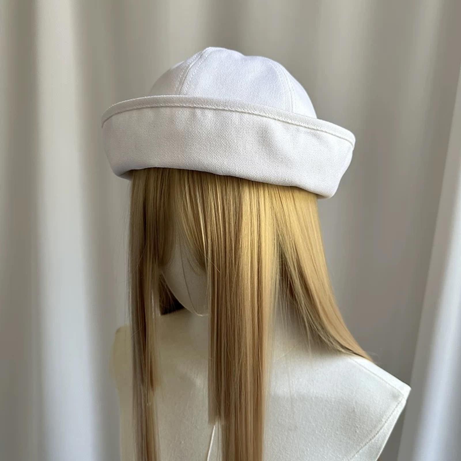 Japanese Brand Retro Wht Cotton Beret Sailor Hat Y2k French Girl Aesthetic Size ONE SIZE - 3 Thumbnail