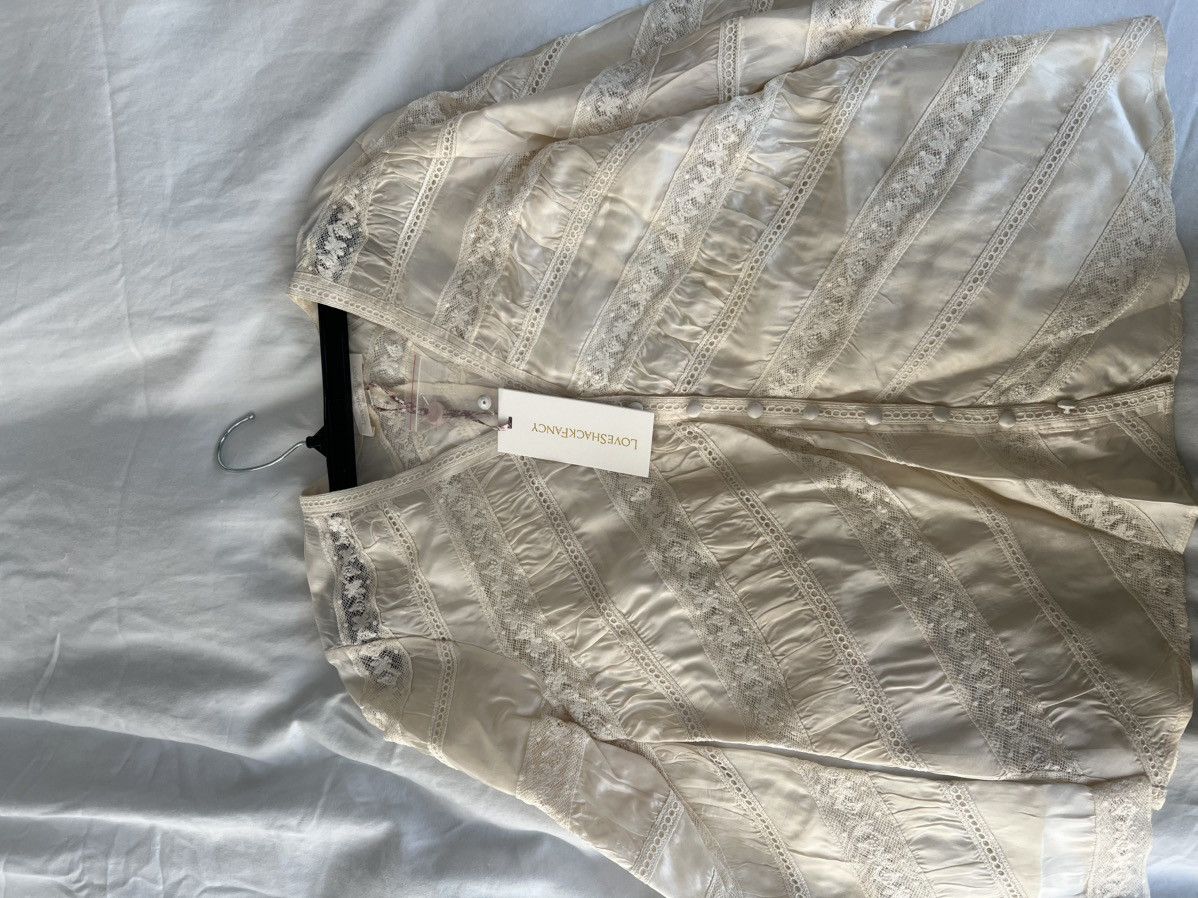 LoveShackFancy Tandra V-Neck Blouse Size XXS / US 00 / IT 34 - 1 Thumbnail
