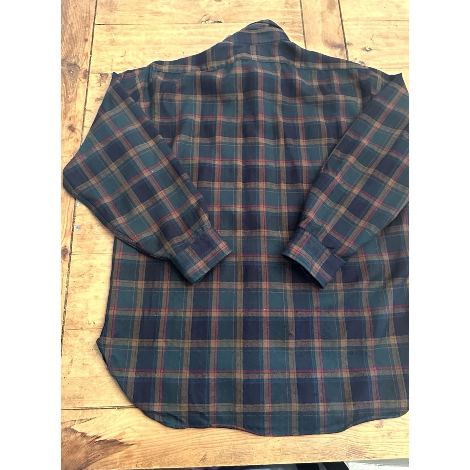 Pendleton Pendleton Shirt Button-Up Wool Long Sleeve Plaid Green/Blue L Adult Mens Size US L / EU 52-54 / 3 - 6 Thumbnail