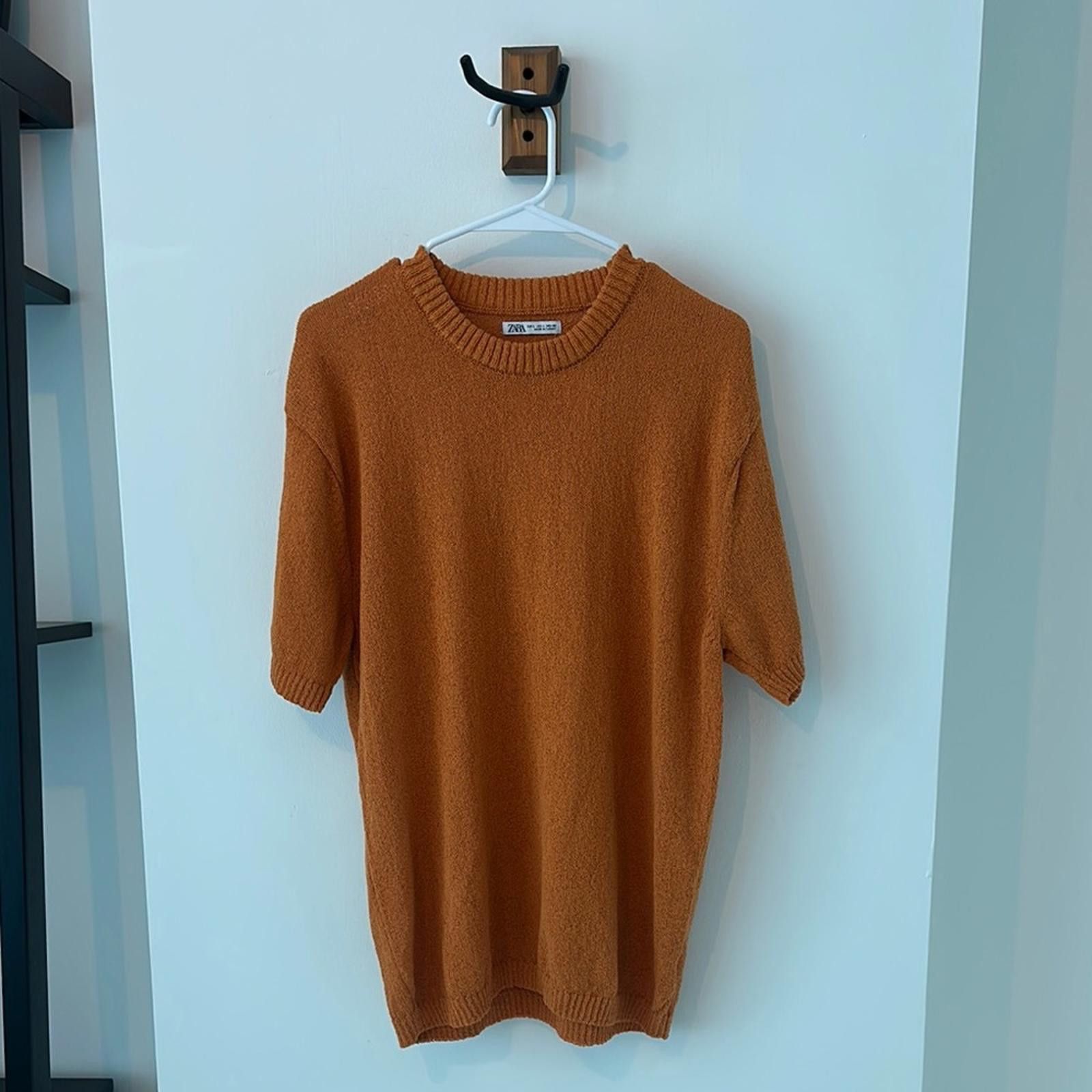 Zara Zara Orange Crewneck Knit Sweater Relaxed Fit Size US L / EU 52-54 / 3 - 1 Thumbnail