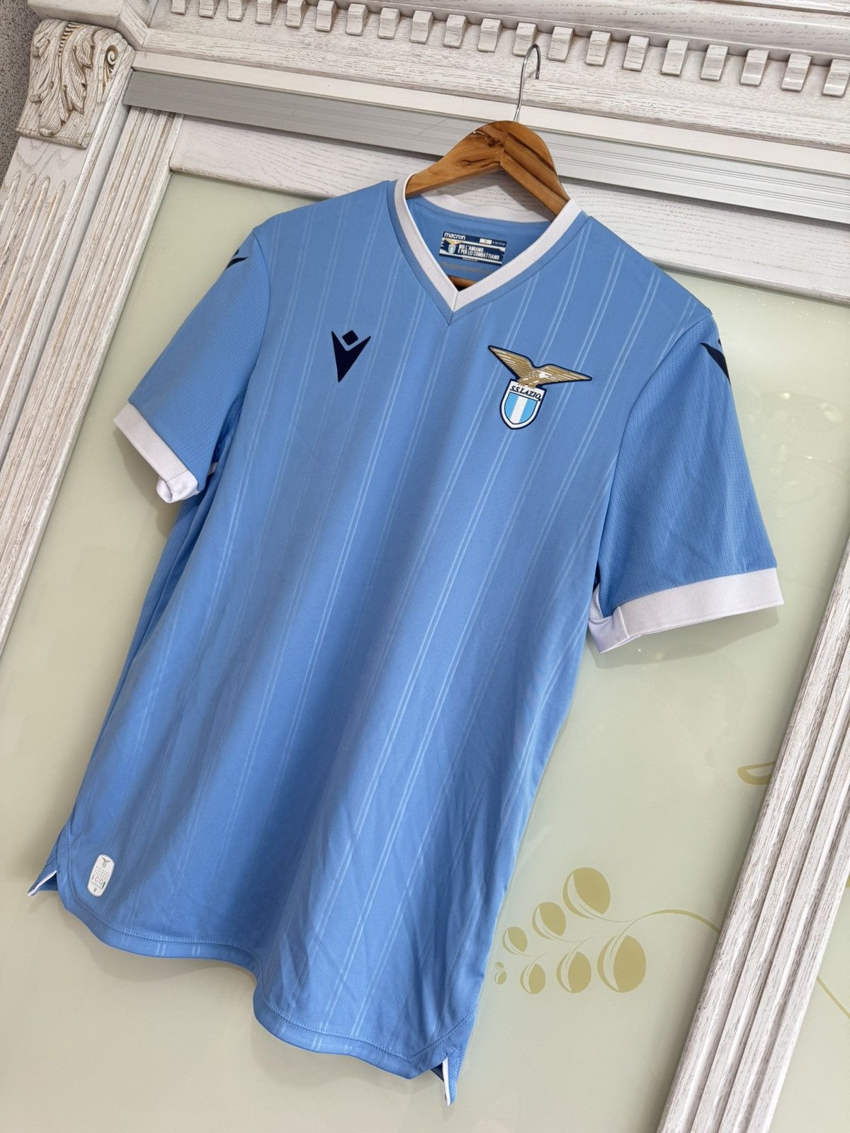 Macron Lazio 2021-2022 Home Soccer Jersey Football Kit Shirt Size US M / EU 48-50 / 2 - 3 Thumbnail