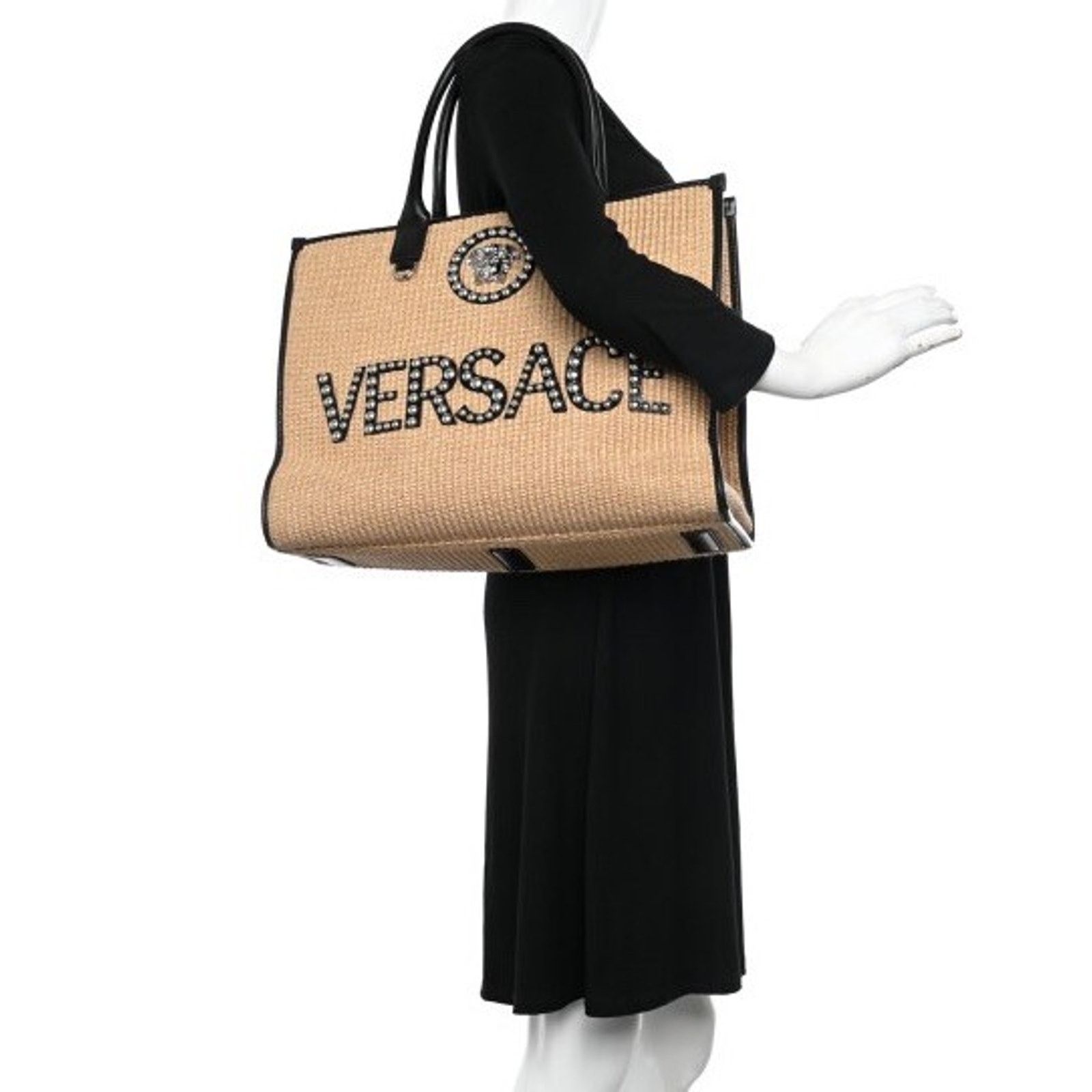 Versace Versace Medusa Large Tote Fabric/Leather Bag 1004741 Size ONE SIZE - 2 Thumbnail