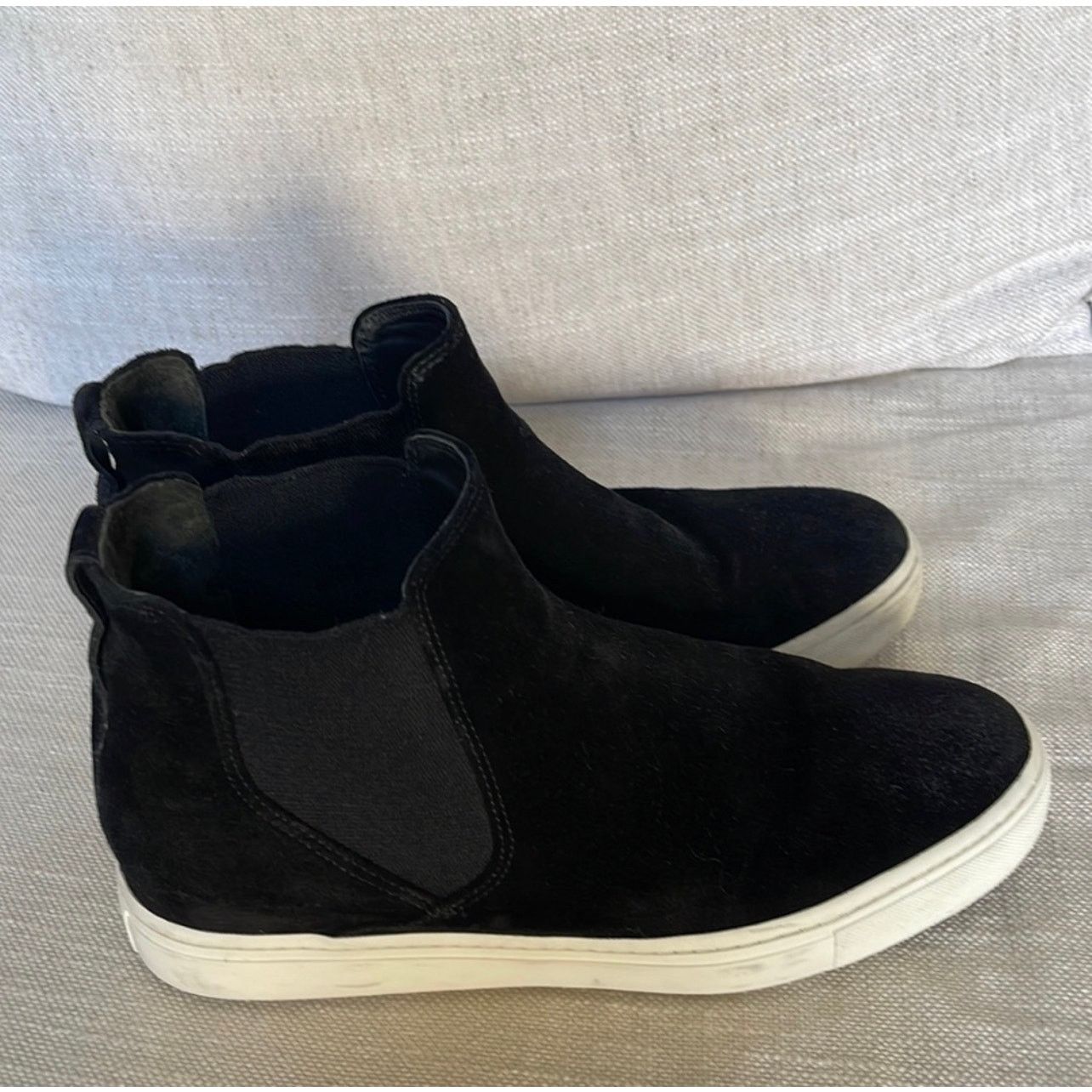 Designer × Vince Vince Newlyn Black Suede High Top Sneaker Boots Size US 7 / IT 37 - 7 Thumbnail