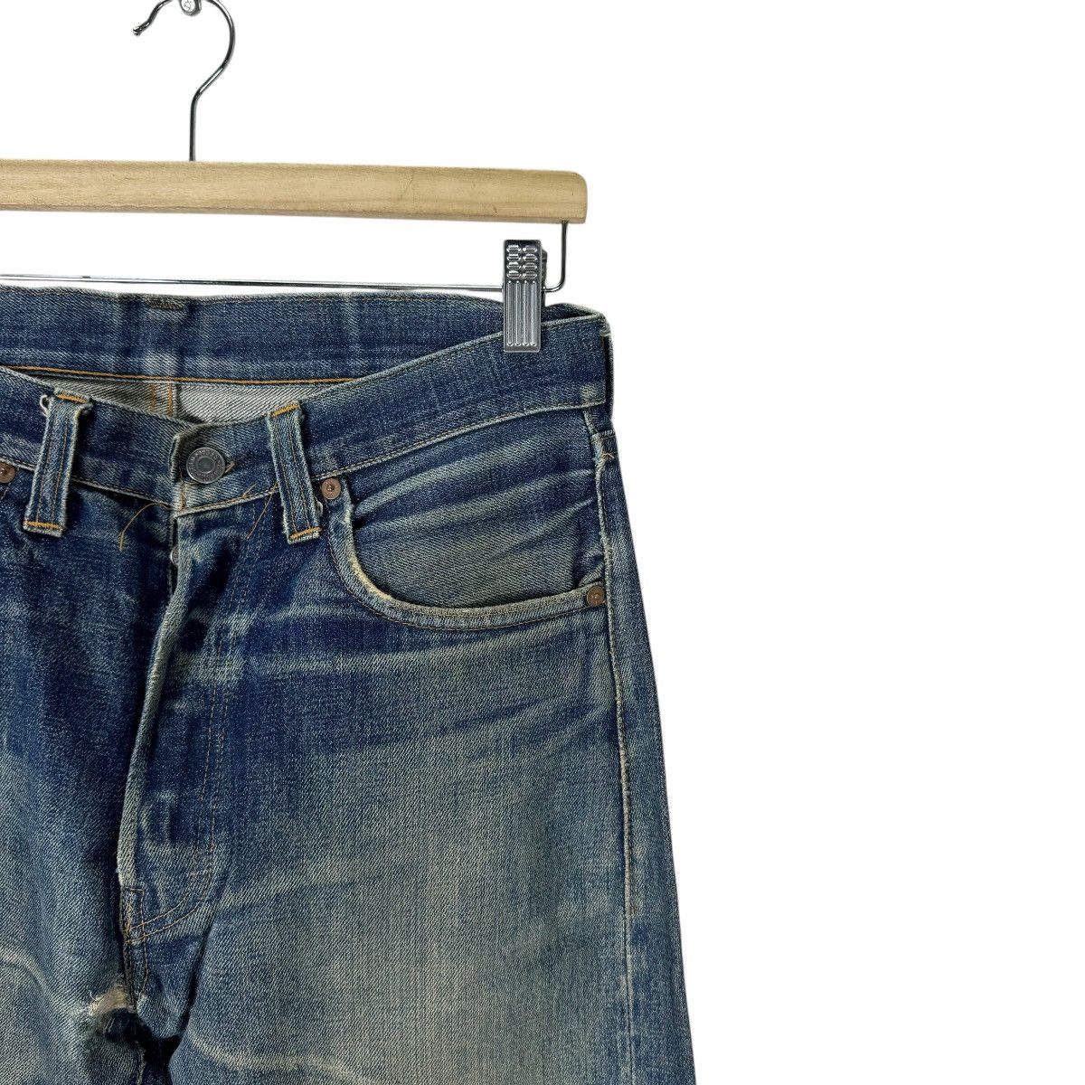 Levi's ☀️LEVI’S 501 BIG E BUTTON 555 DISTRESSED DENIM JEANS PANTS Size US 33 - 4 Thumbnail