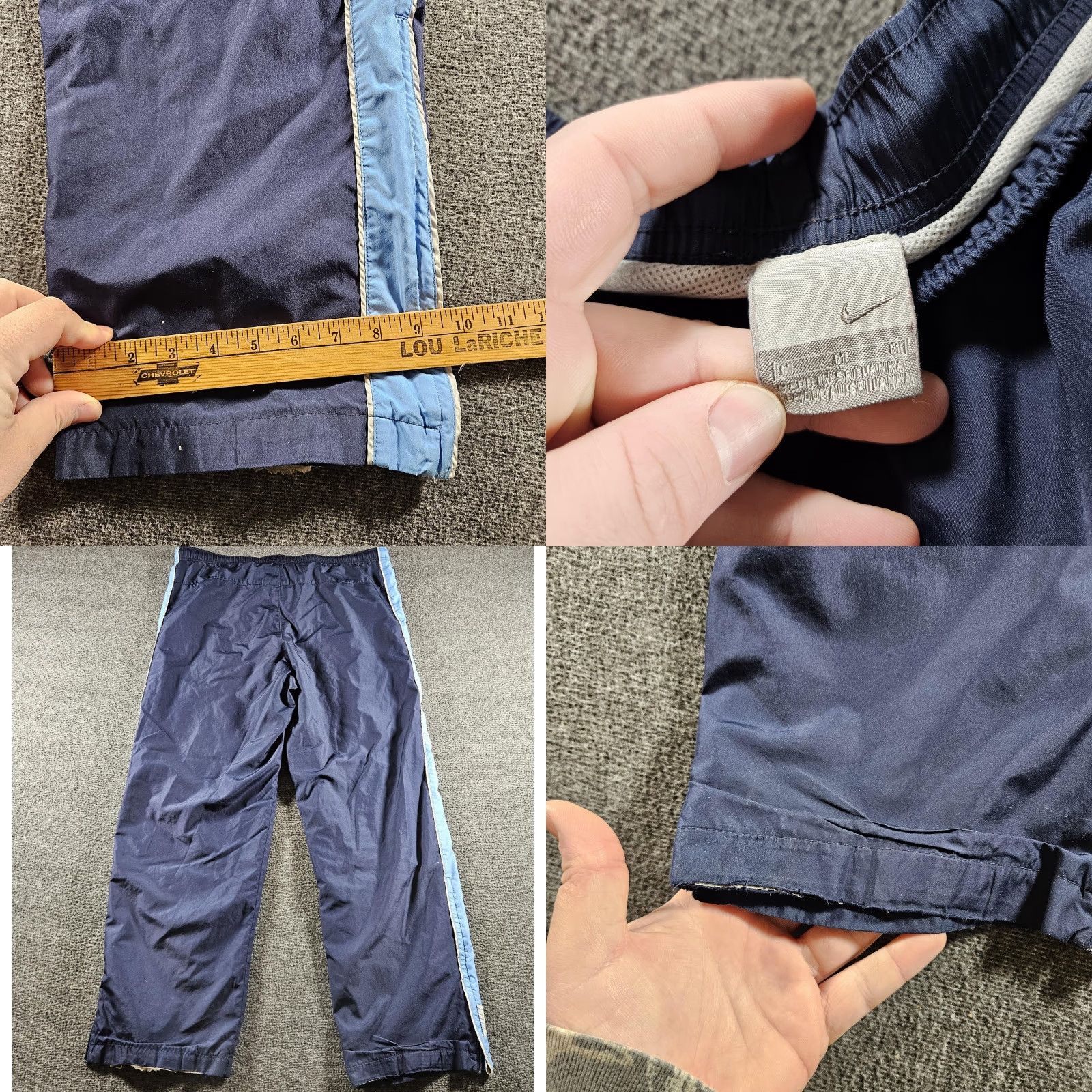 Nike Nike Track Pants Mens L Blue Woven Side Stripe Lined Athletic Gym Y2K Size US 33 - 8 Thumbnail