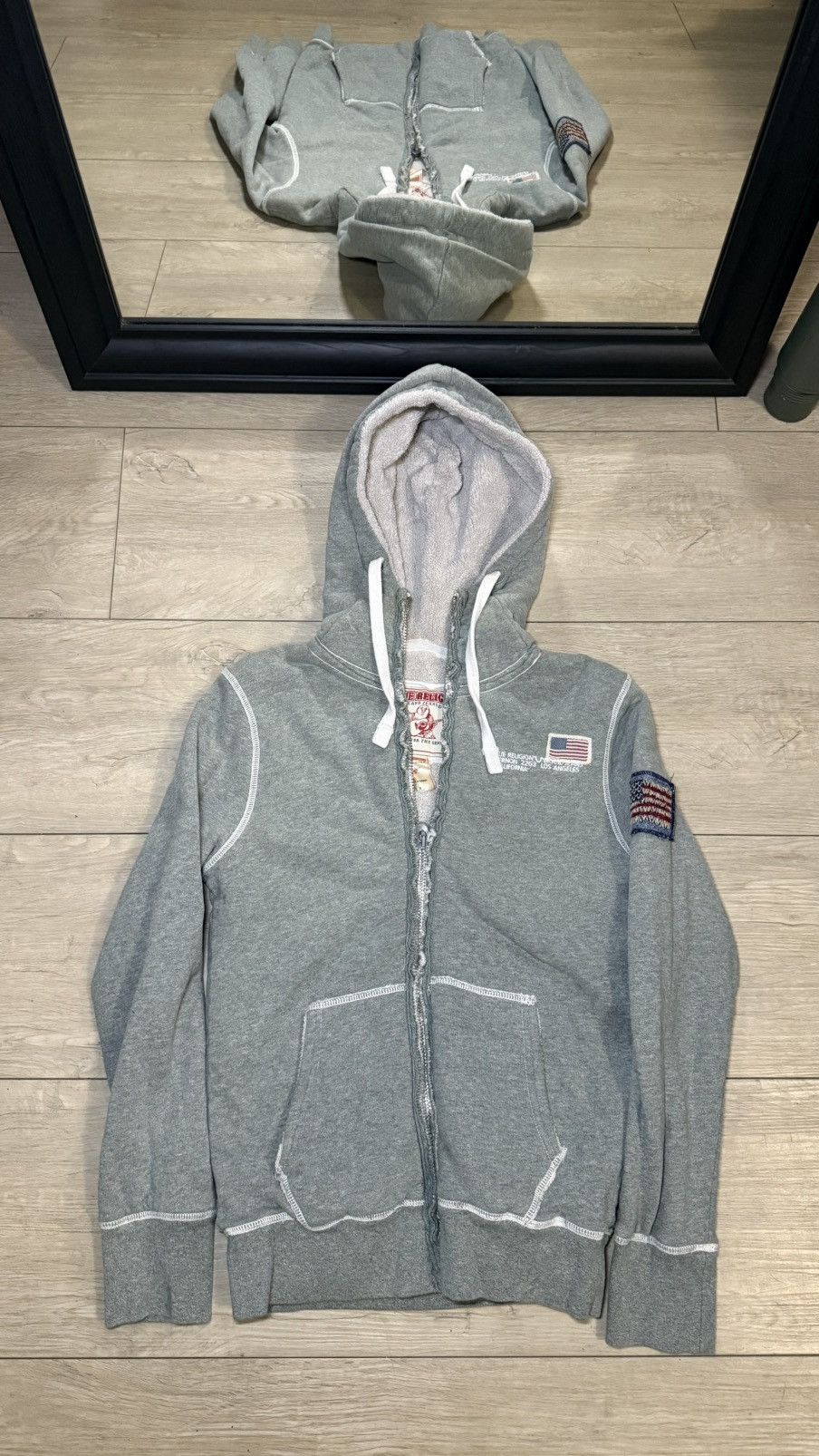 True Religion Vintage / Y2K 2000s True Religion Buddha Logo Sherpa Hoodie Size S / US 4 / IT 40 - 2 Thumbnail