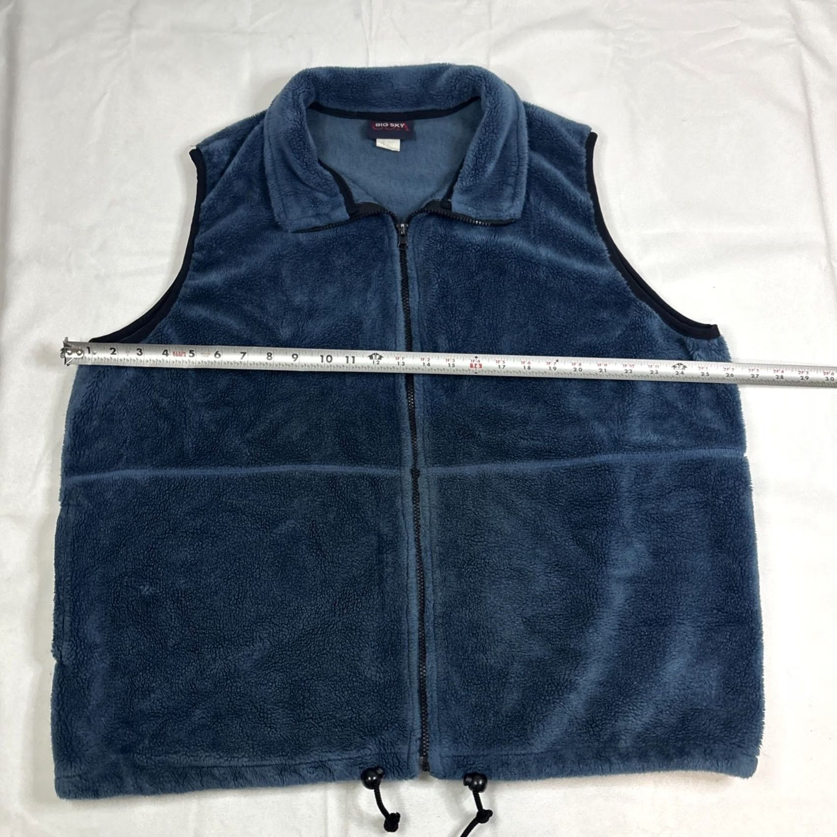Vintage VINTAGE Big Sky USA Men’s Plush Fleece Vest 2XL Blue Full Zip 2 Side Pockets Size US XXL / EU 58 / 5 - 4 Thumbnail
