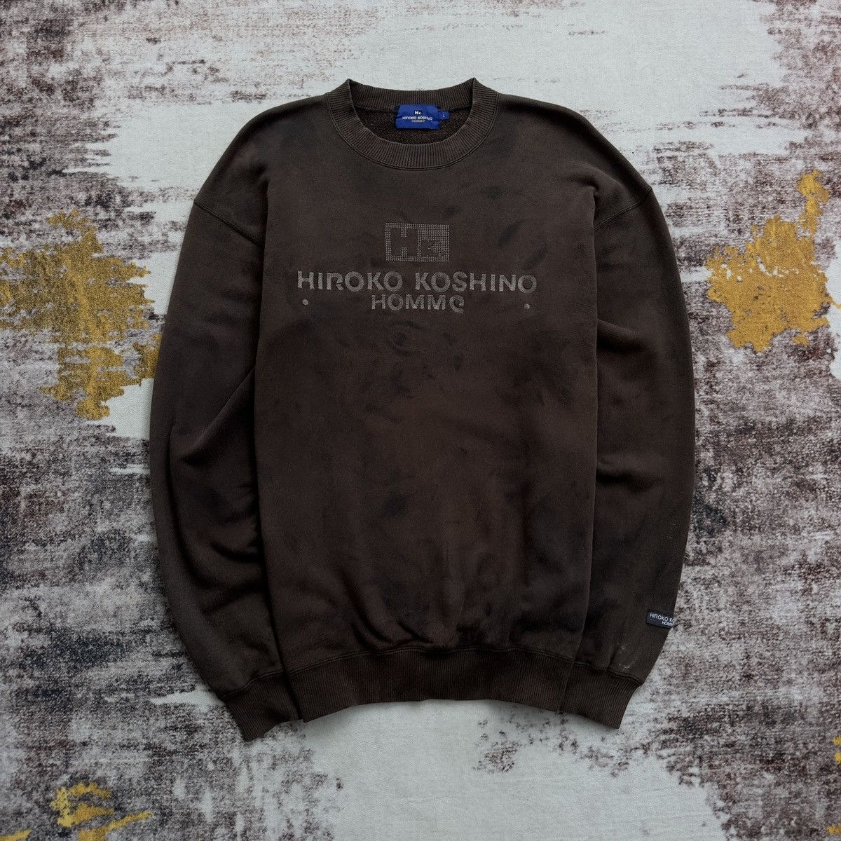 VINTAGE HIROKO KOSHINO HOMME EMBROIDERY LOGO TIE DYE