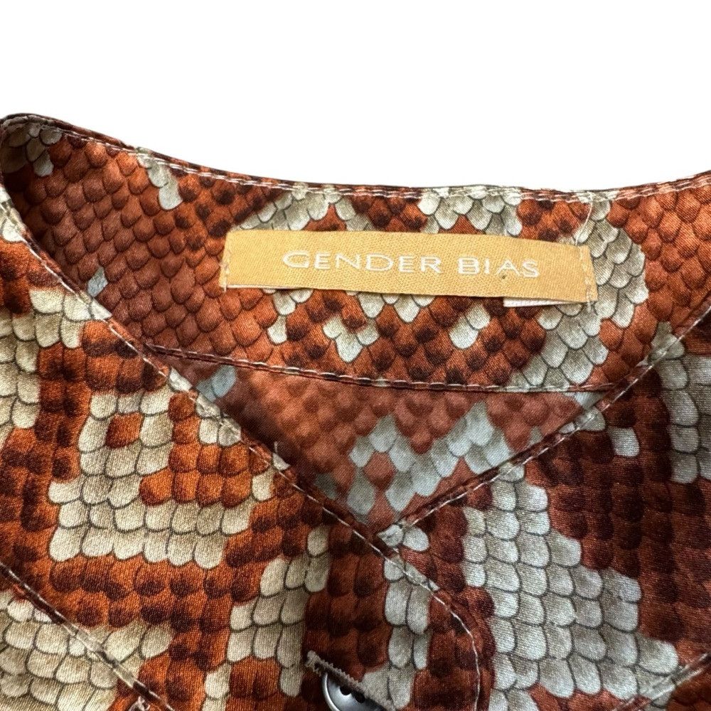 Other Gender Bias 100% Silk Snake Print Front Ruffle Blouse Size Size S / US 4 / IT 40 - 7 Thumbnail
