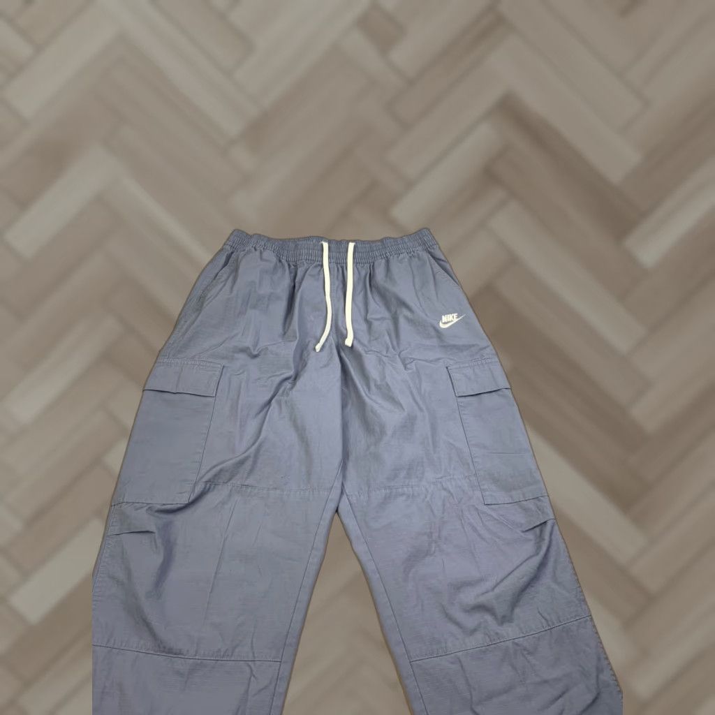 Nike Nike Club Woven Cargo Pants Womens L Light Blue Loose Drawstring Pants Size 36" / US 14 / IT 50 - 1 Thumbnail