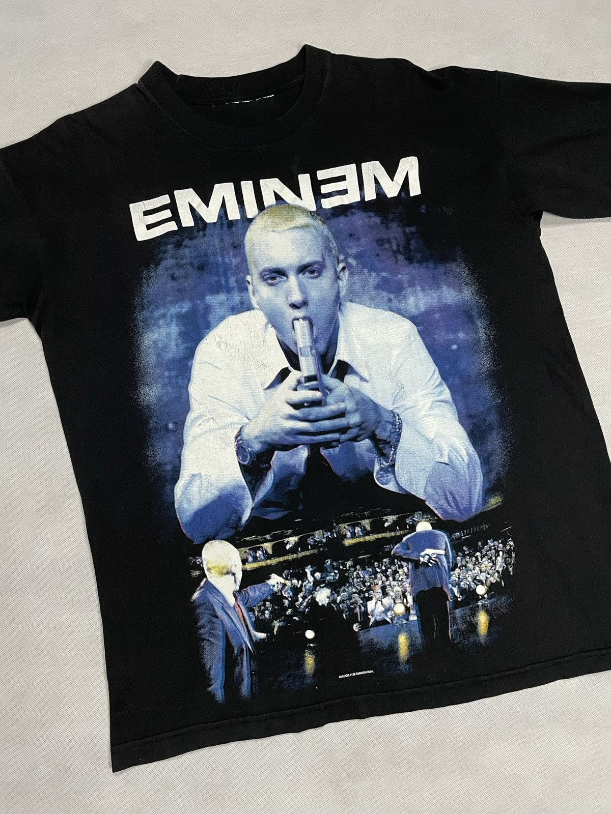 Eminem × Rap Tees × Vintage 💥Black Rare Vintage Eminem Encore 2004 T-shirt Rap Tee Y2k Size US L / EU 52-54 / 3 - 2 Thumbnail