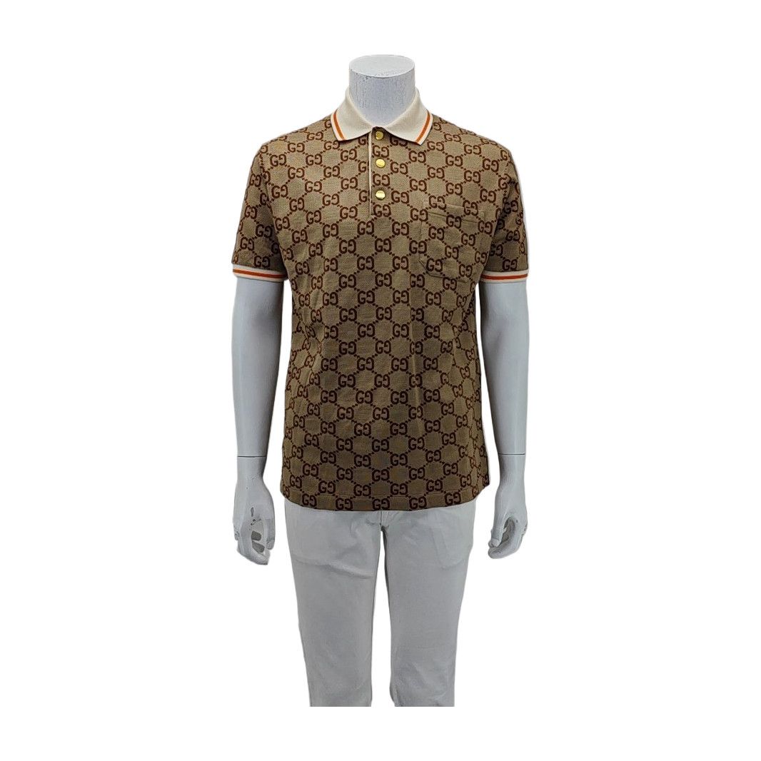 Gucci Gucci GG Monogram Silk Blend Polo Shirt S Size US S / EU 44-46 / 1 - 1 Thumbnail