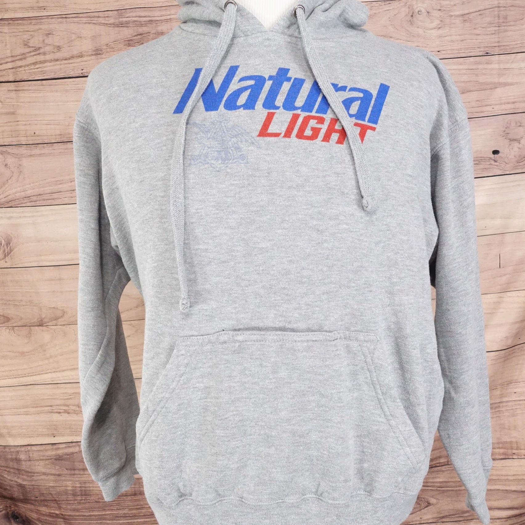 Vintage Vintage Natural Light Beer Koozie Nattie Grey Pullover Hoodie Men’s Medium Cotton Blend Vintage 90s Hop Beer Mens Size US M / EU 48-50 / 2 - 3 Thumbnail