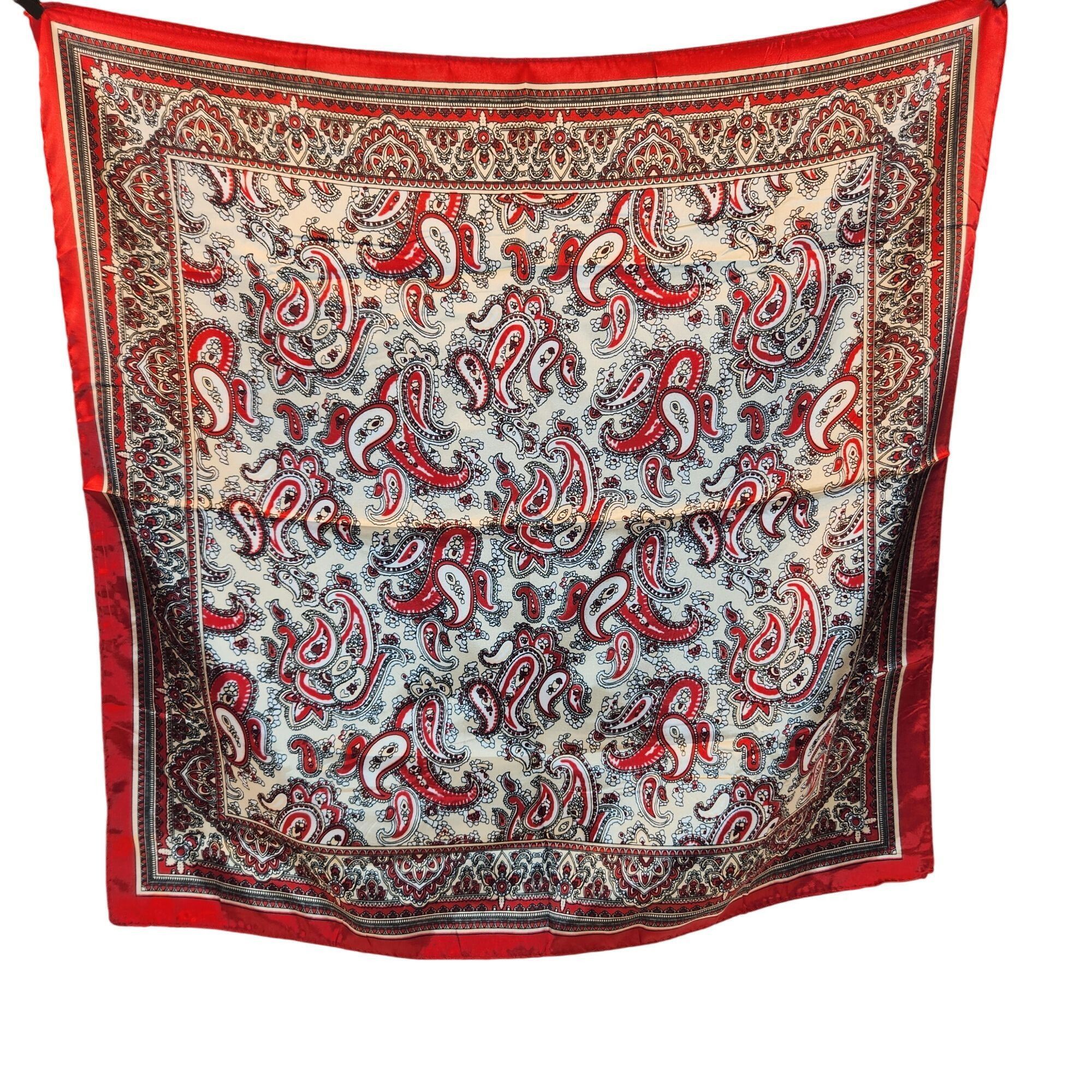 Other Red Black Paisley Silk Scarf Western Wild Rage Boho Chic Squ Size ONE SIZE - 1 Thumbnail