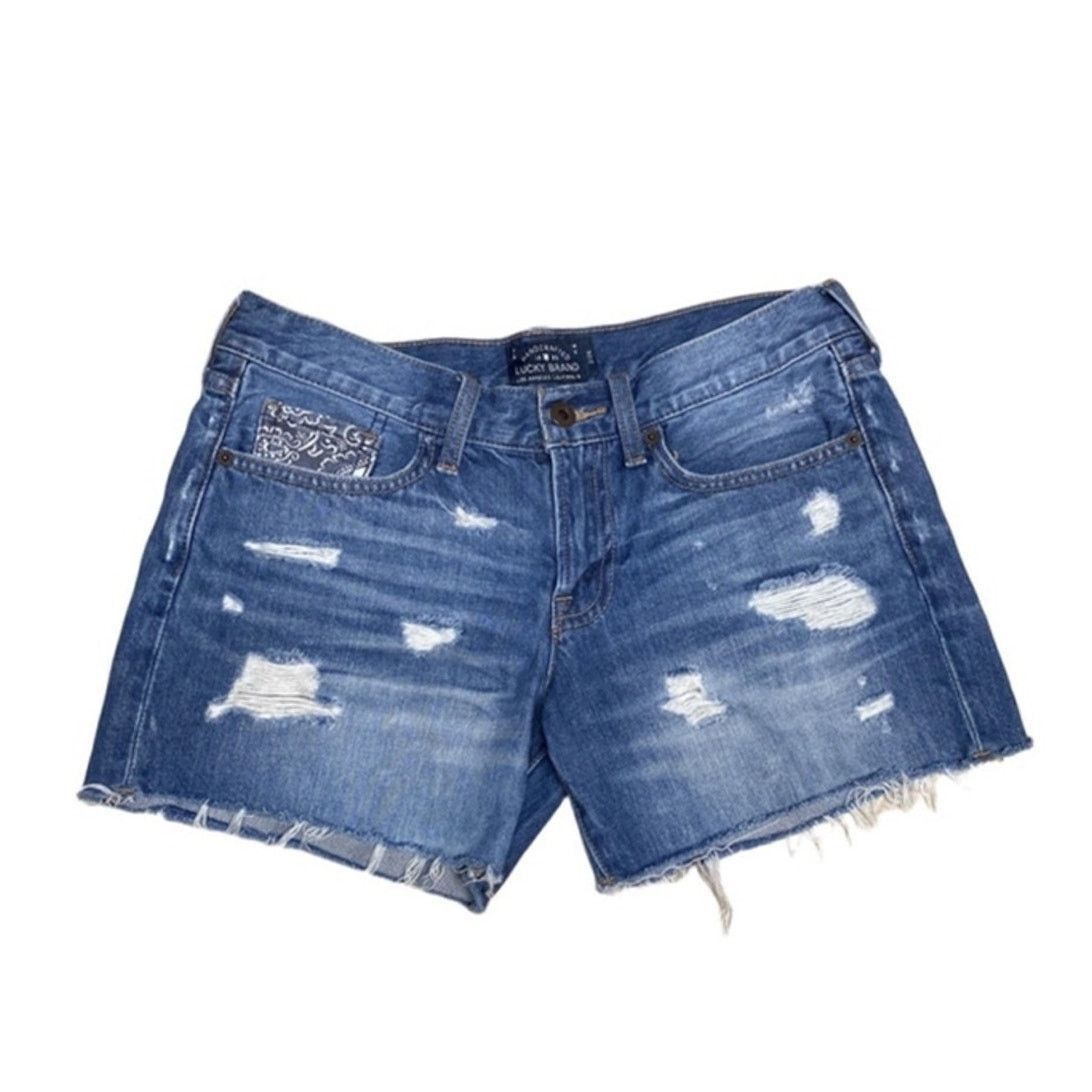 Lucky Brand Boho Festival Distressed Denim Cutoff Shorts Lucky Brand 2 Size 26" / US 2 / IT 38 - 2 Thumbnail