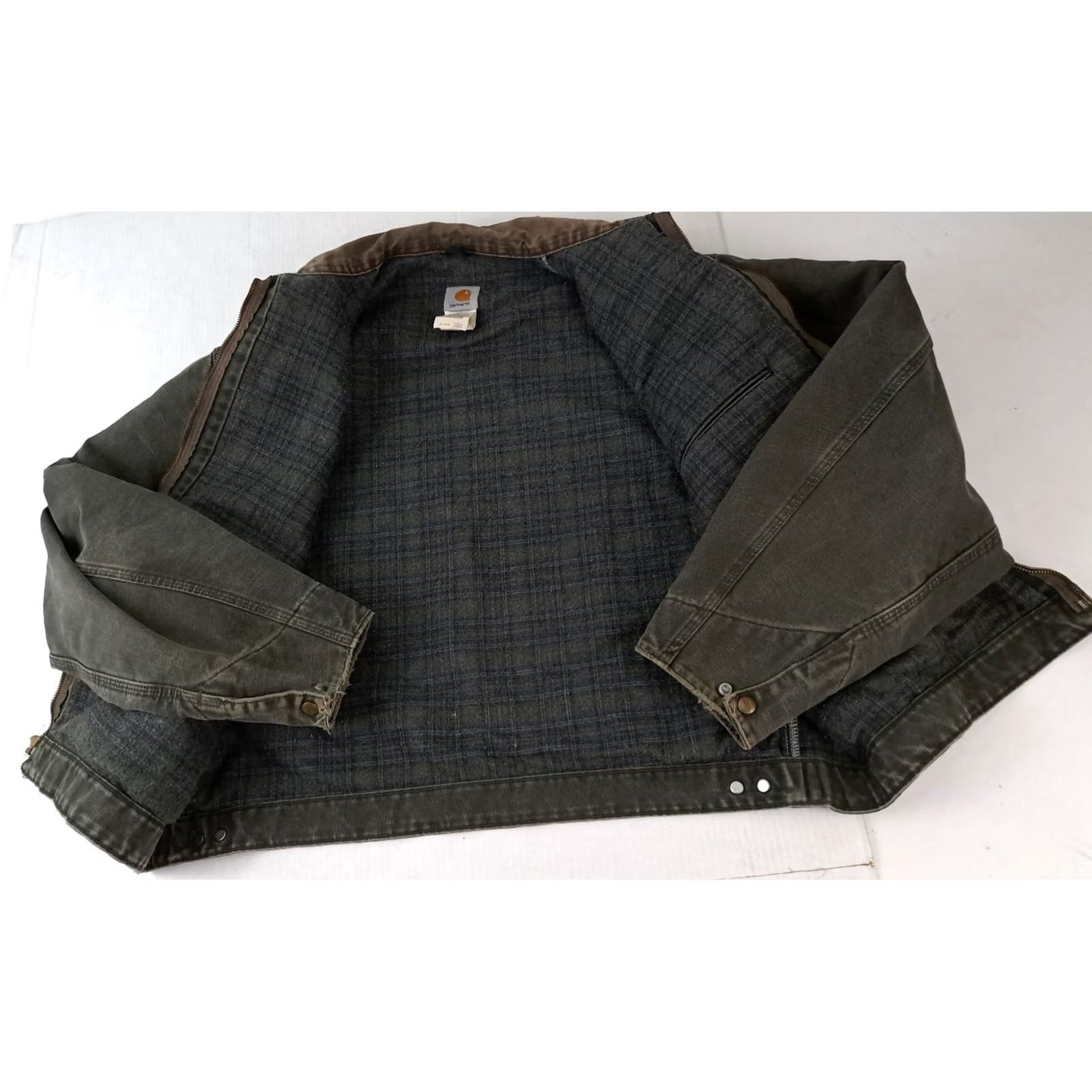 Carhartt VINTAGE Carhartt J97 Detroit Blanket Lined Full Zip 2XL Moss Green Bomber Jacket Mens Womens Unisex Jacket Size US XXL / EU 58 / 5 - 6 Thumbnail