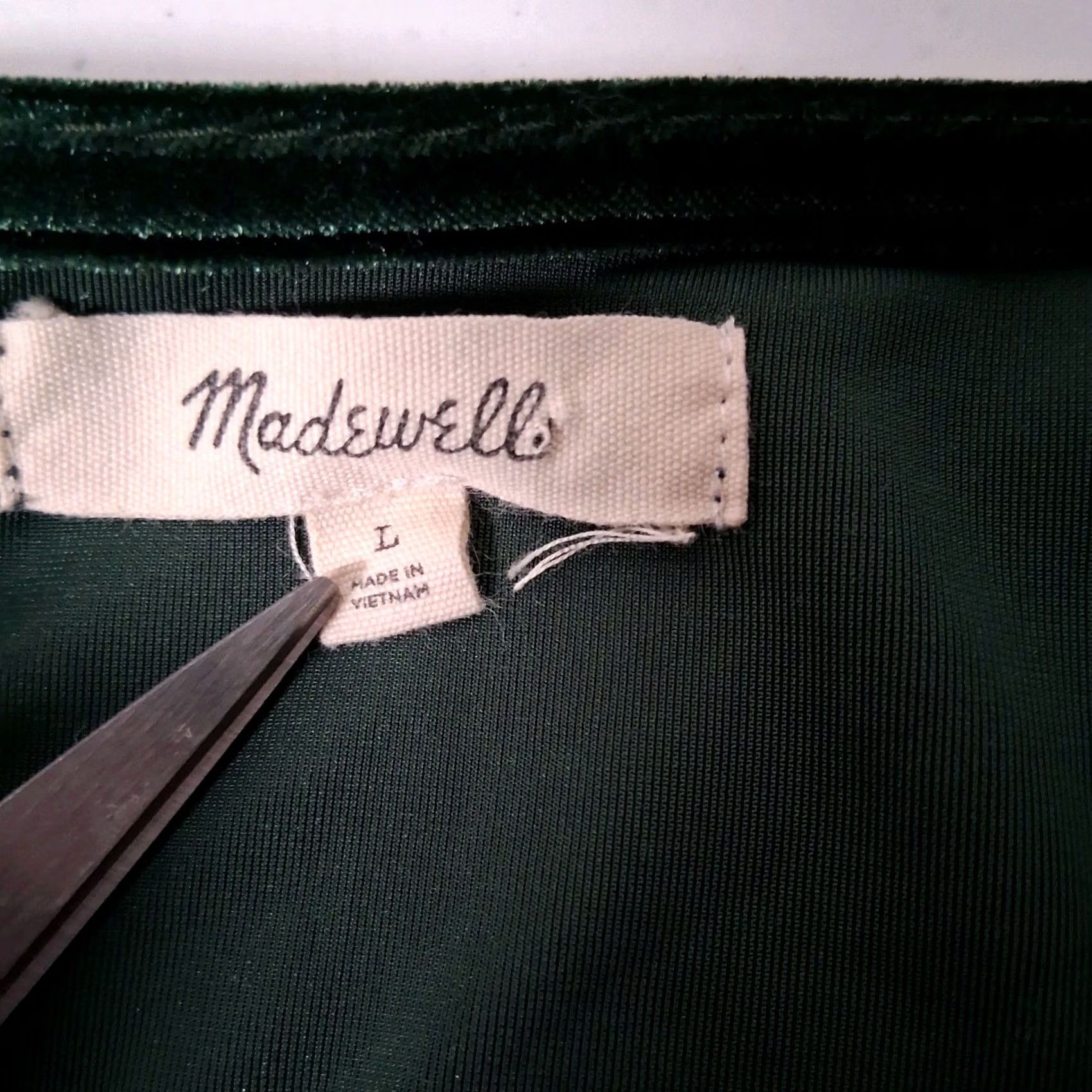 Madewell Madewell Shirt L Emerald Green Cropped Velour Casual Whimsical Fairycore Womens Size L / US 10 / IT 46 - 6 Thumbnail
