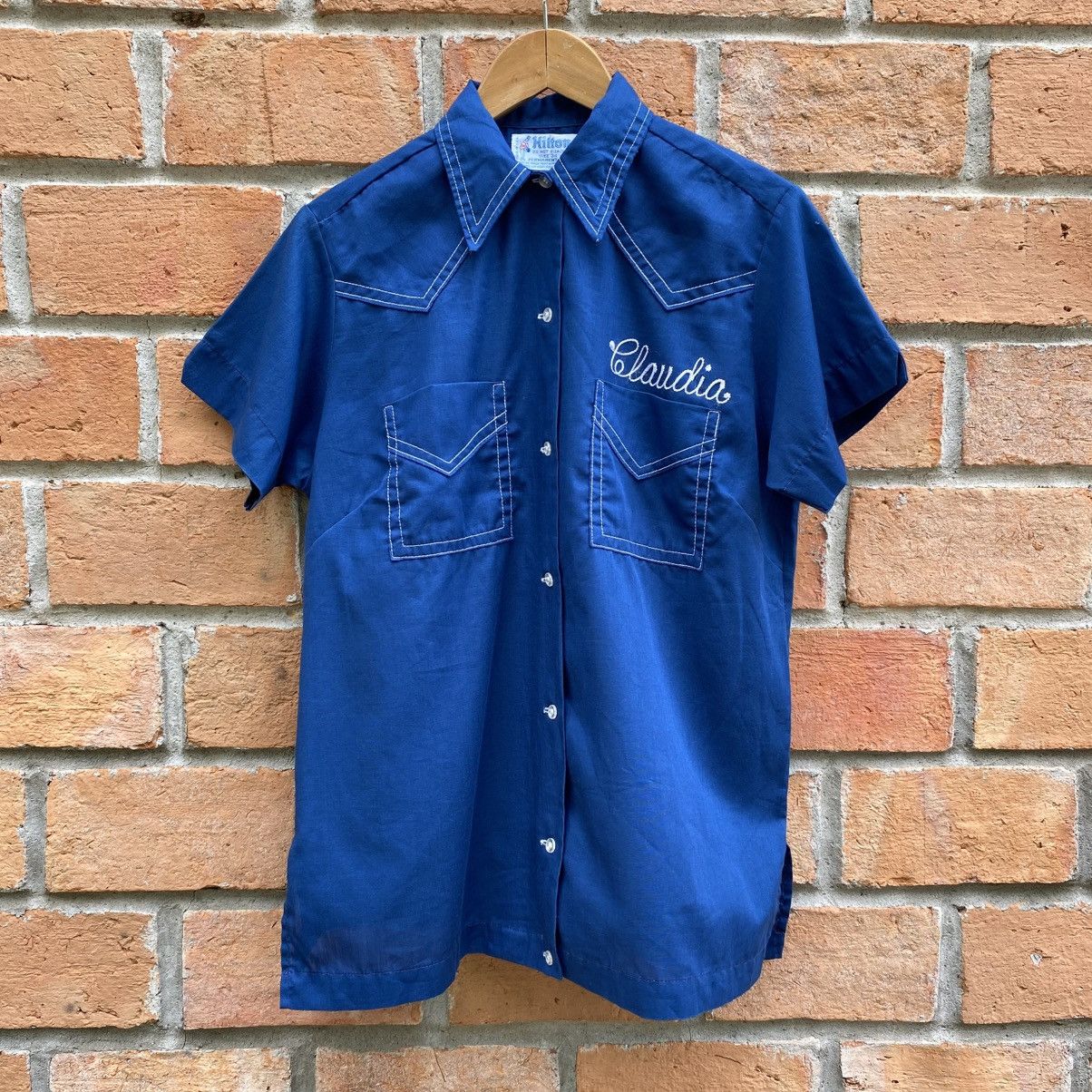 Vintage Hilton Blue Western Bowling Shirt Size S / US 4 / IT 40 - 25 Thumbnail