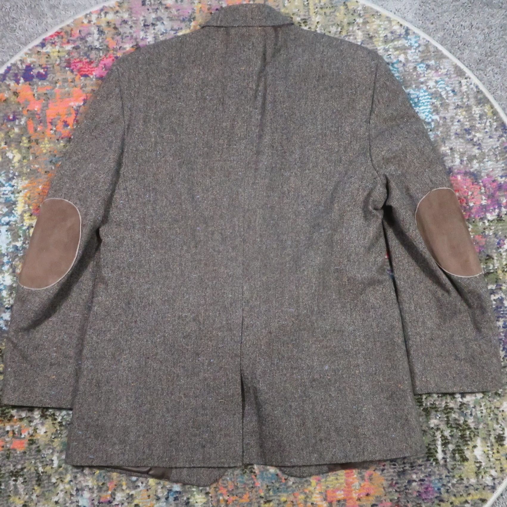 Stafford Stafford Blazer Mens 42 Brown Wool Lambswool Blend Retro Elbow Patches EUC Vintage No Size 42R - 2 Thumbnail