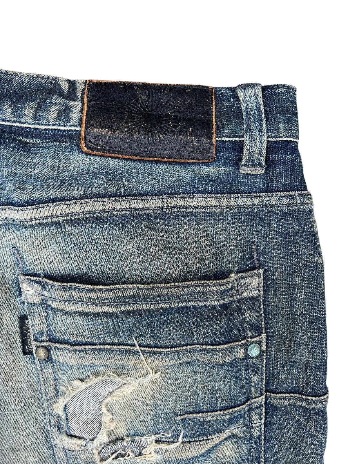 Tornado Mart Trashed Tornado Mart Japan Dirty Muddy Denim Jeans Distress Size US 33 - 18 Thumbnail