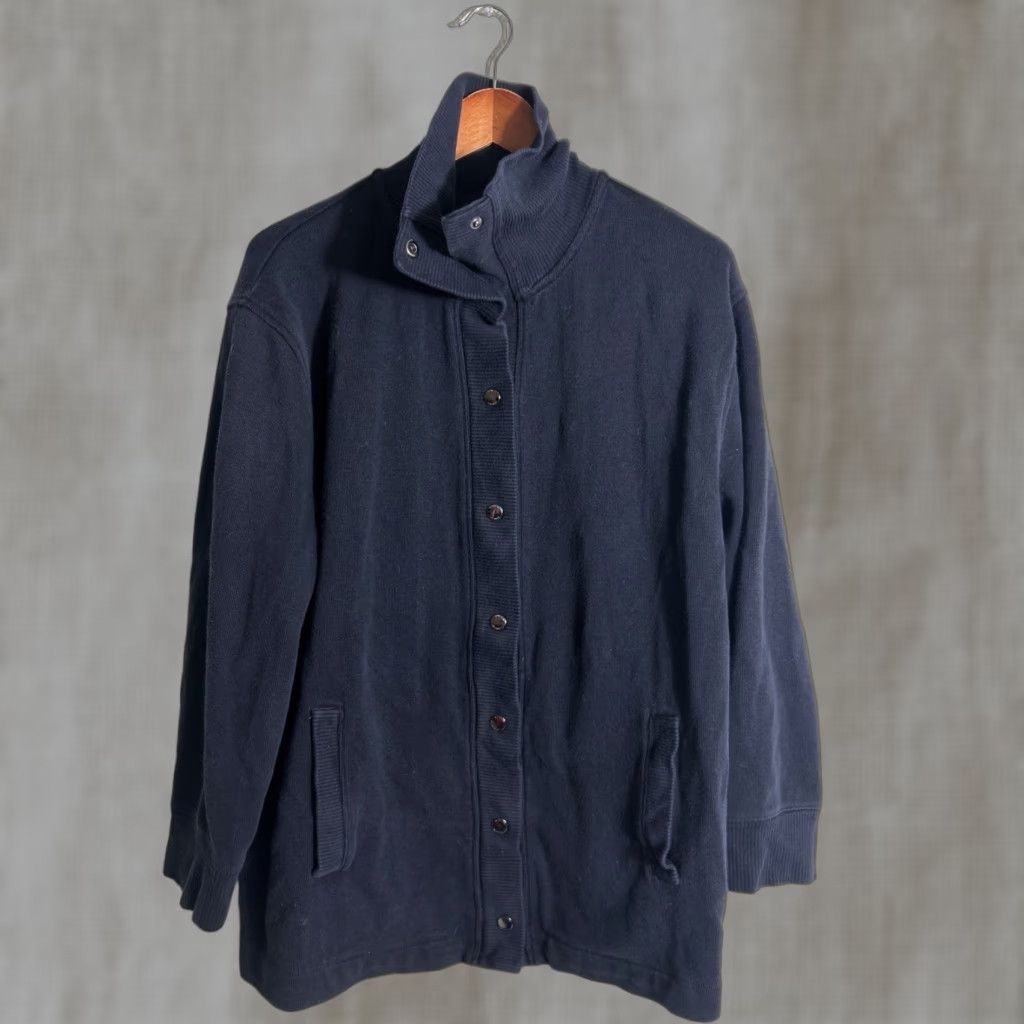 Ralph Lauren Lauren Ralph Lauren Cardigan Women Snap Pockets Navy Cotton Blend XL Blue Sweater Size XL / US 12-14 / IT 48-50 - 1 Thumbnail