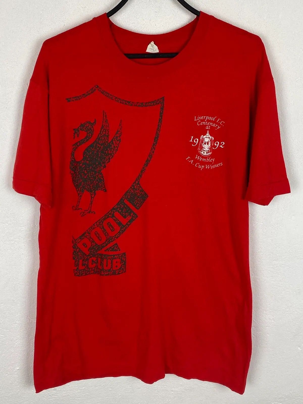 Vintage 90s Vintage Liverpool F.C 1992 FA Cup Winners Single Stitch Size US L / EU 52-54 / 3 - 1 Thumbnail