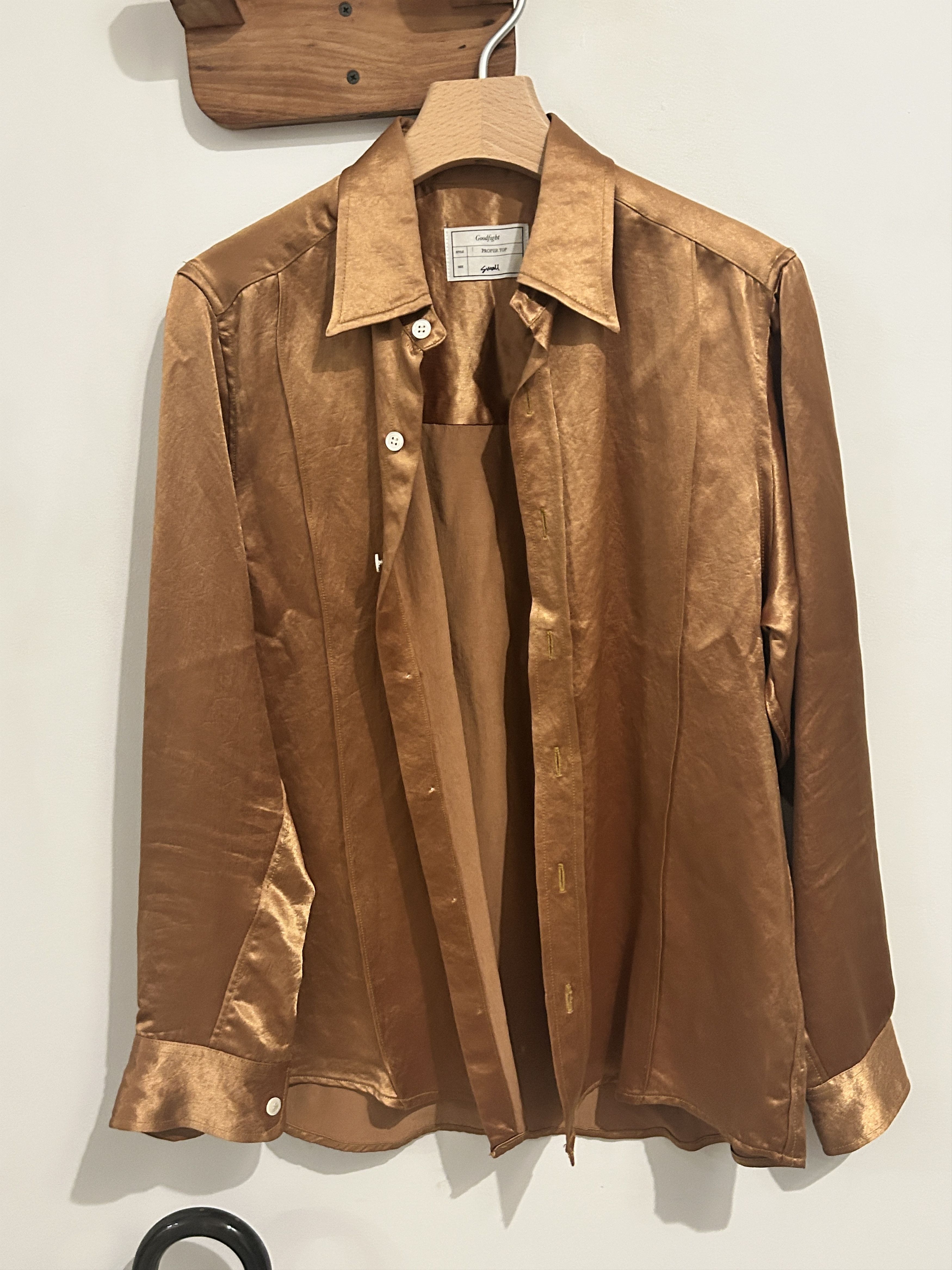 Goodfight Goodnight Satin Gold Dress shirt Size US S / EU 44-46 / 1 - 1 Thumbnail