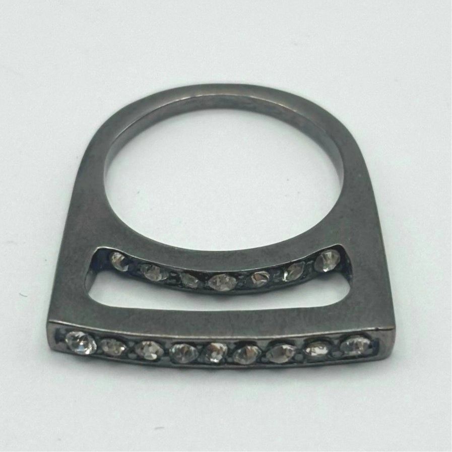 Other Silver Crystal Archway Ring Size ONE SIZE - 2 Thumbnail