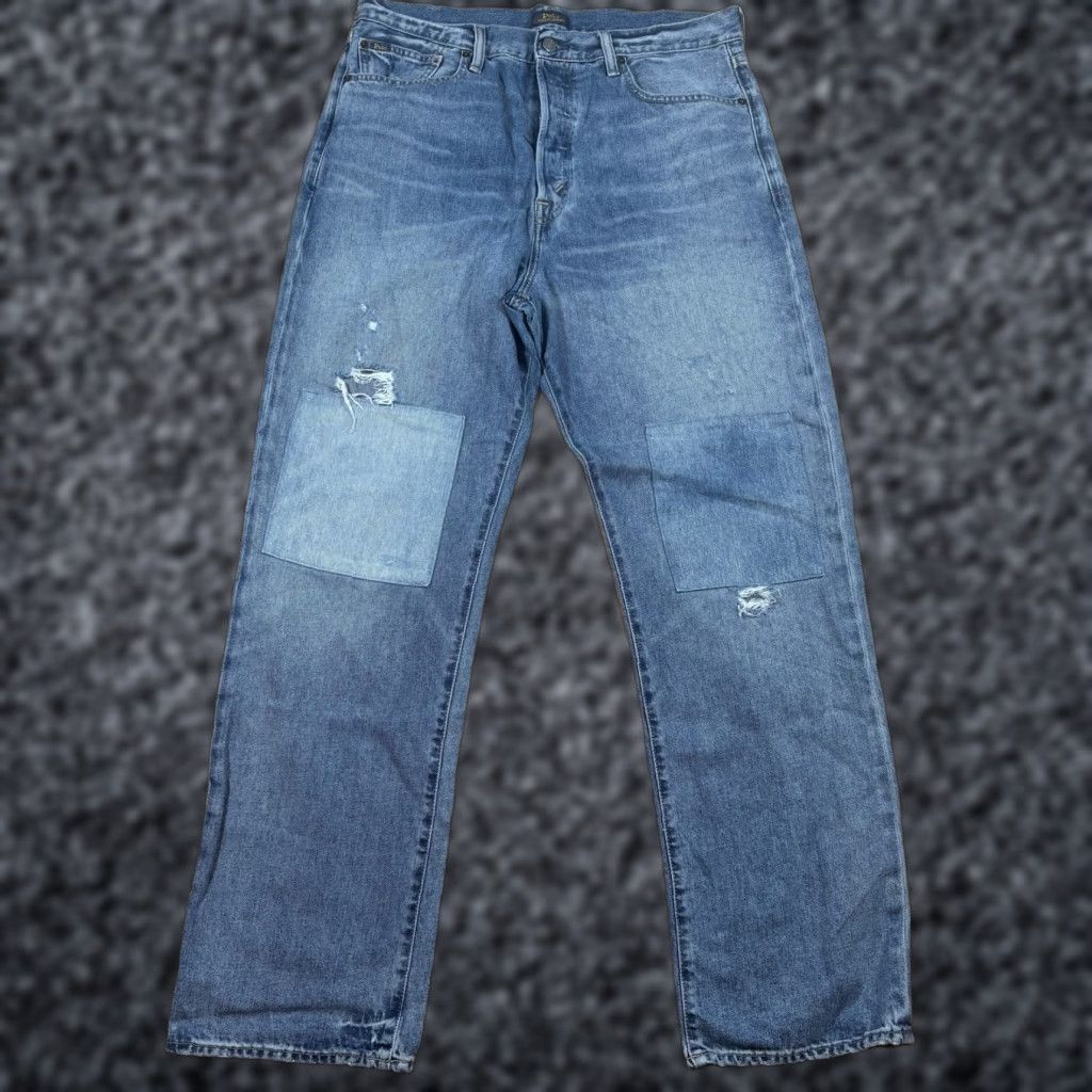 Polo Ralph Lauren Polo Ralph Lauren Jeans Patchwork Blue Men 34x31 Relaxed Straight Button Fly Pink? Size US S / EU 44-46 / 1 - 1 Thumbnail