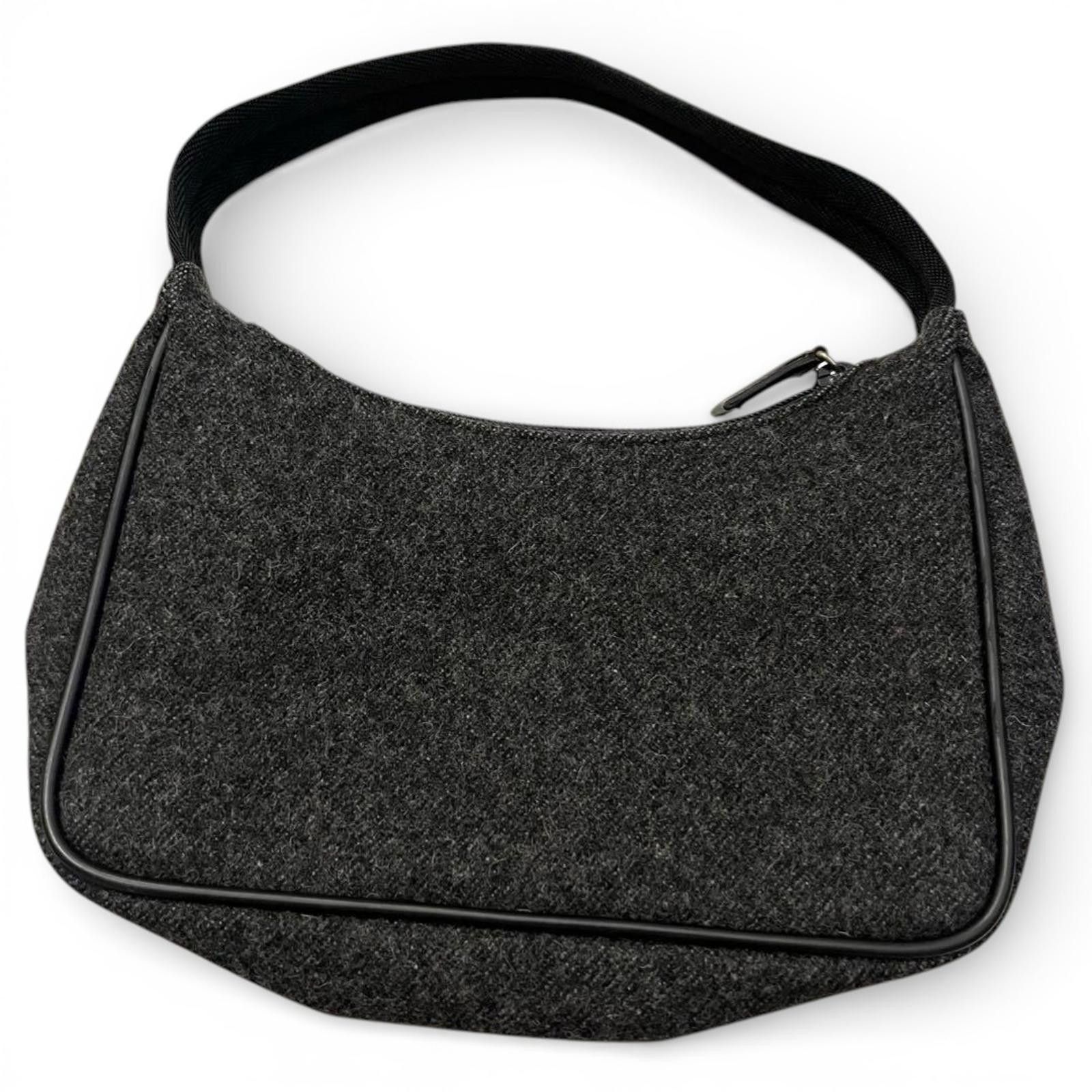 Prada Prada - Grey Wool Shoulder Bag Size ONE SIZE - 3 Thumbnail