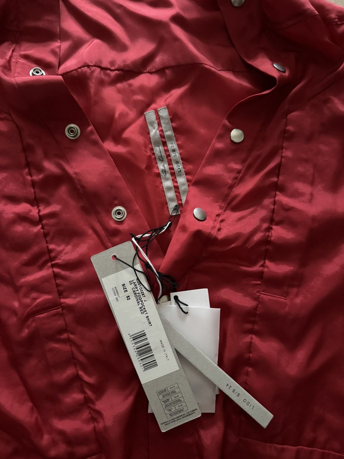 Rick Owens Rick Owens Larry Fog Pocket Shirt 'Cardinal Red' Size US L / EU 52-54 / 3 - 4 Thumbnail