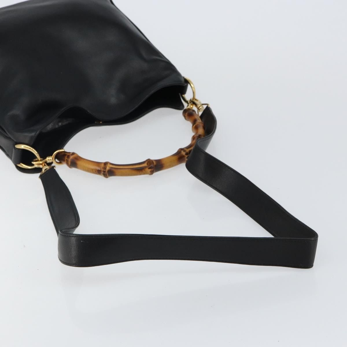 Gucci GUCCI Bamboo Handbag Leather Black Gold 001 001 Size ONE SIZE - 9 Thumbnail
