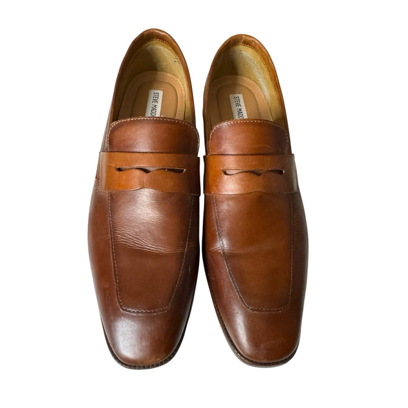 Steve Madden Steve Madden Dalton Penny Loafers Leather Size 10.5 Cognac Size US 10.5 / EU 43-44 - 3 Thumbnail