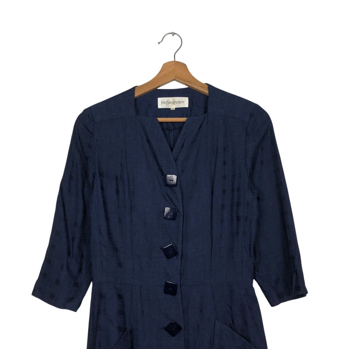 Designer × Yves Saint Laurent 📌Vintage Yves Saint Laurent Dress Rich Blue Size XS / US 0-2 / IT 36-38 - 4 Thumbnail