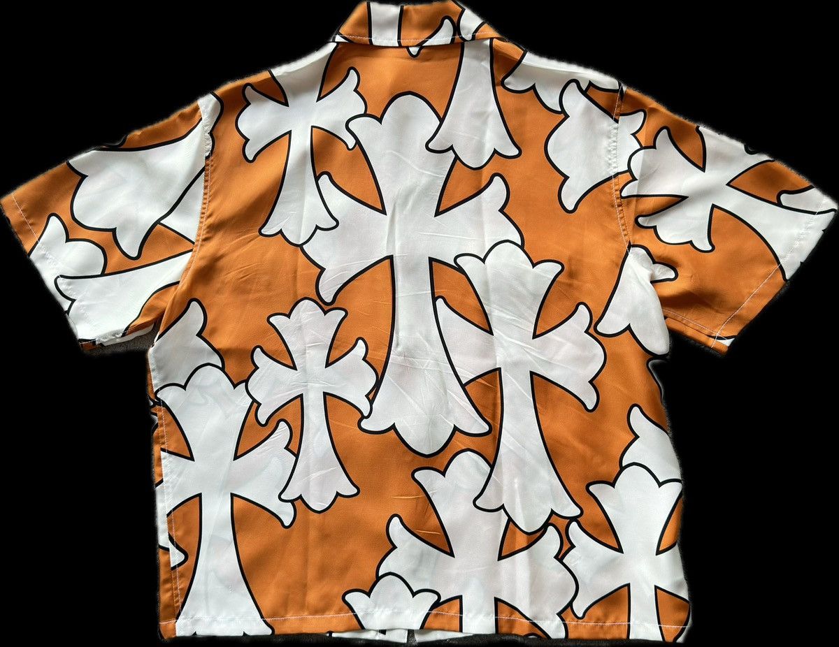 Chrome Hearts CHROME HEARTS St Barth orange cross print silk shirt Size US L / EU 52-54 / 3 - 2 Thumbnail