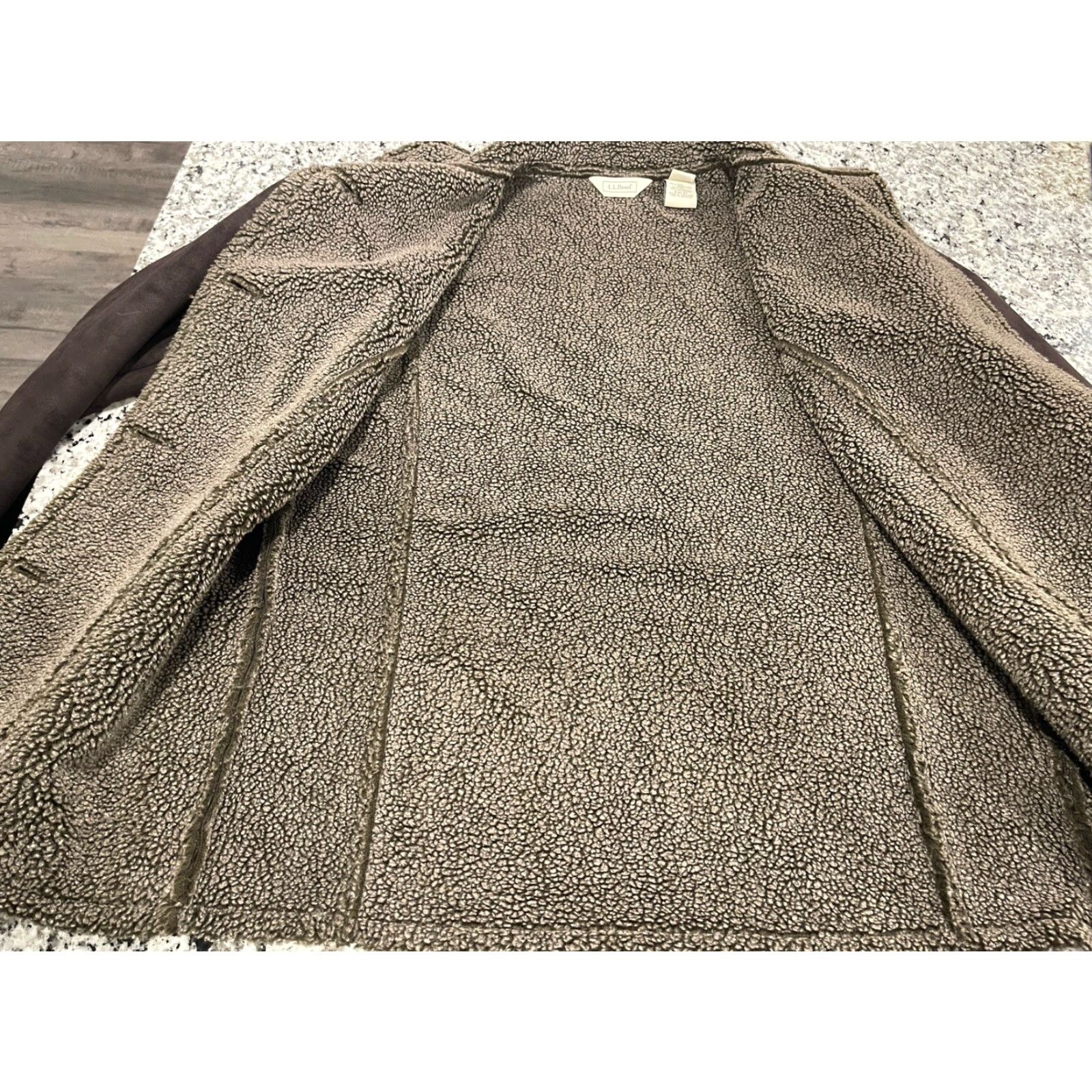 Vintage LL Bean Jacket Womens Medium Regular Brown Faux Suede Button Up Sherpa Lined Size M / US 6-8 / IT 42-44 - 2 Thumbnail