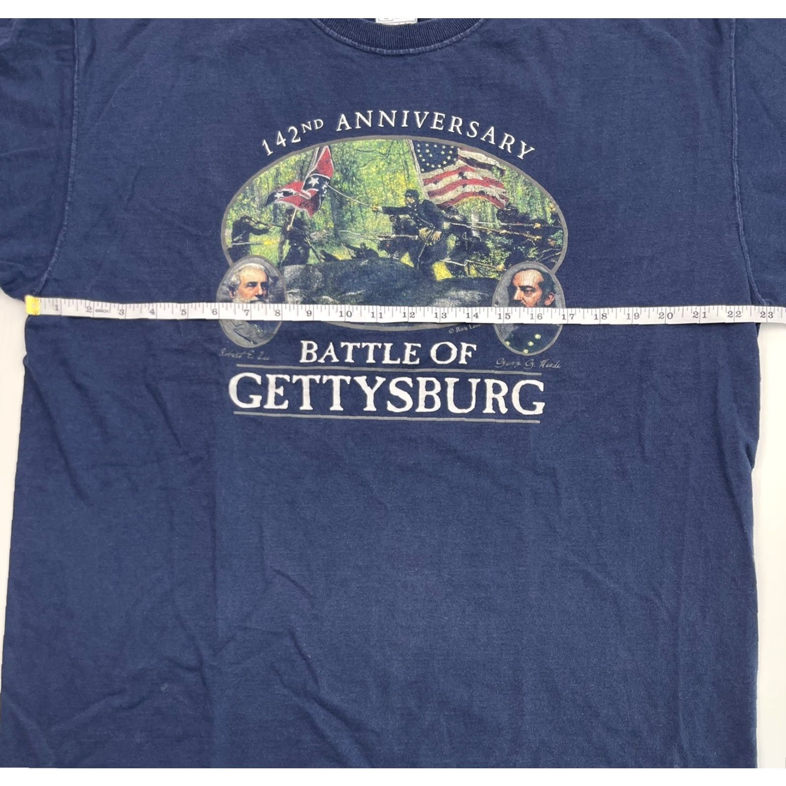 Fruit Of The Loom VINTAGE Fruit of the Loom Battle of Gettysburg T-Shirt Mens Crewneck Large Blue 90s Retro Size US L / EU 52-54 / 3 - 5 Thumbnail