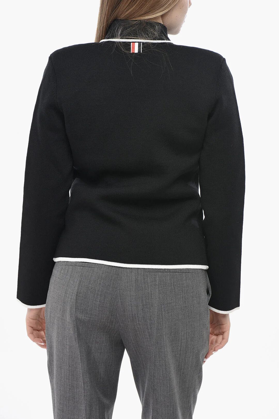 Thom Browne og1mm0426 Virgin Wool Cardigan in Black Size M / US 6-8 / IT 42-44 - 2 Thumbnail