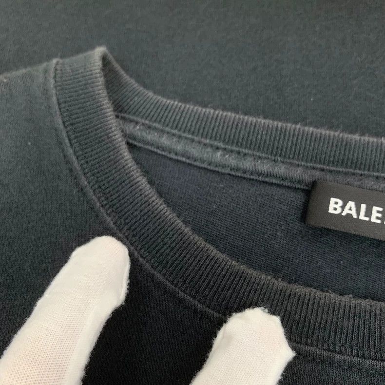 Balenciaga Balenciaga Black monogrammed embroidered cotton crew neck Size US M / EU 48-50 / 2 - 9 Thumbnail
