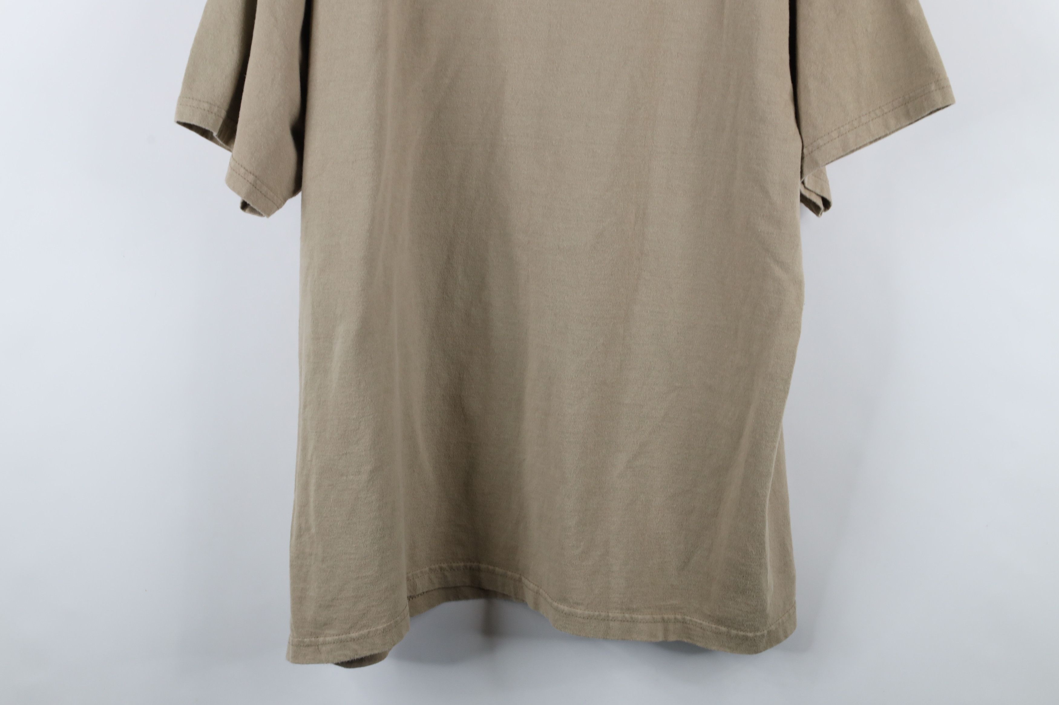 Vintage Vintage 90s Streetwear Heavyweight Cotton T-Shirt Khaki Size US XXL / EU 58 / 5 - 14 Thumbnail