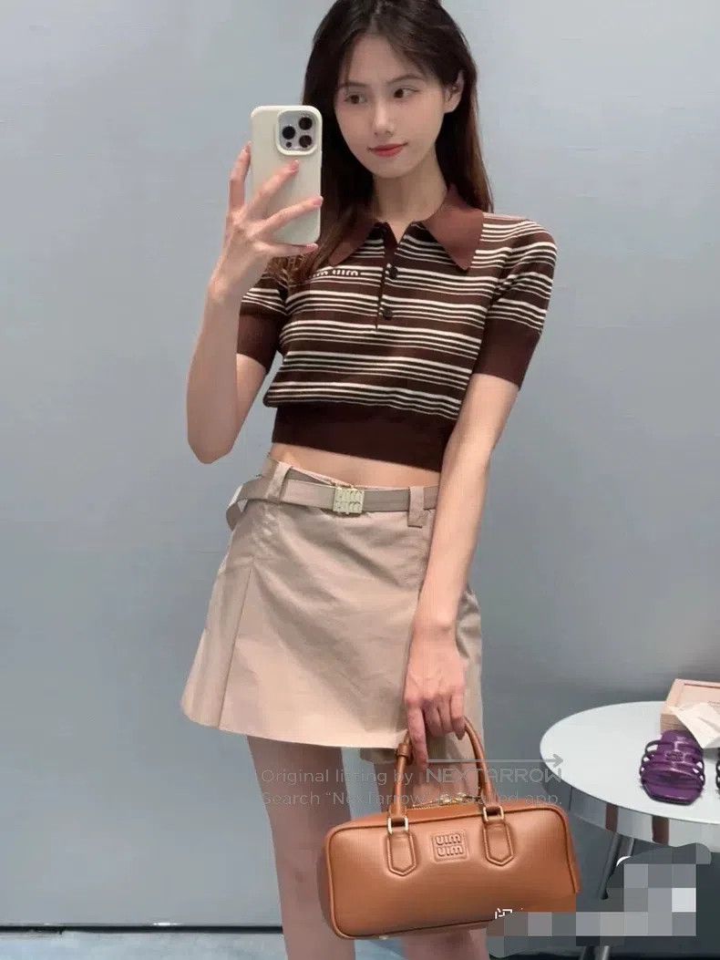 Miu Miu Miu Miu 38 Striped PoLo shirt Size S / US 4 / IT 40 - 2 Thumbnail