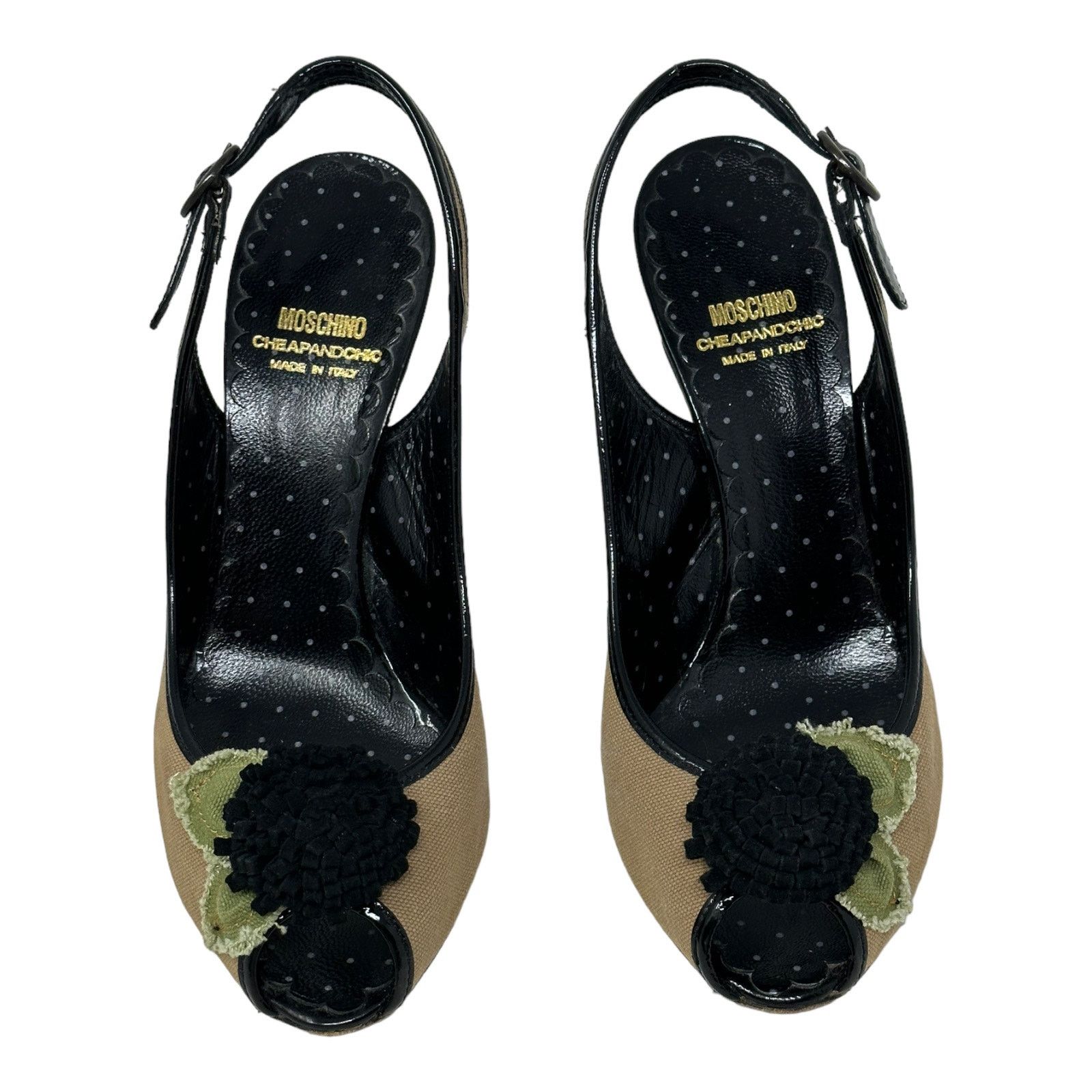 Moschino Moschino peep toes sling back heels size 39 US8 Size US 8 / IT 38 - 1 Thumbnail