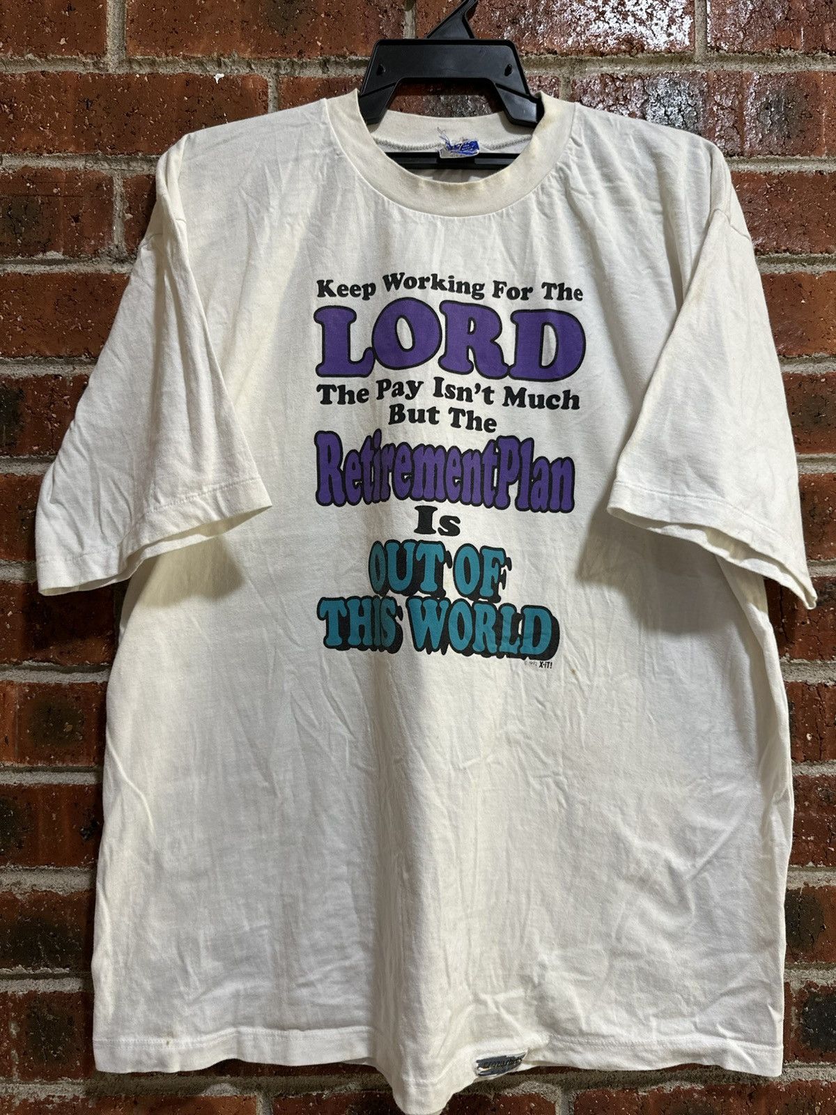 Sears Vintage Crazy Shirt Quotes Faded Tee Size US XL / EU 56 / 4 - 1 Thumbnail