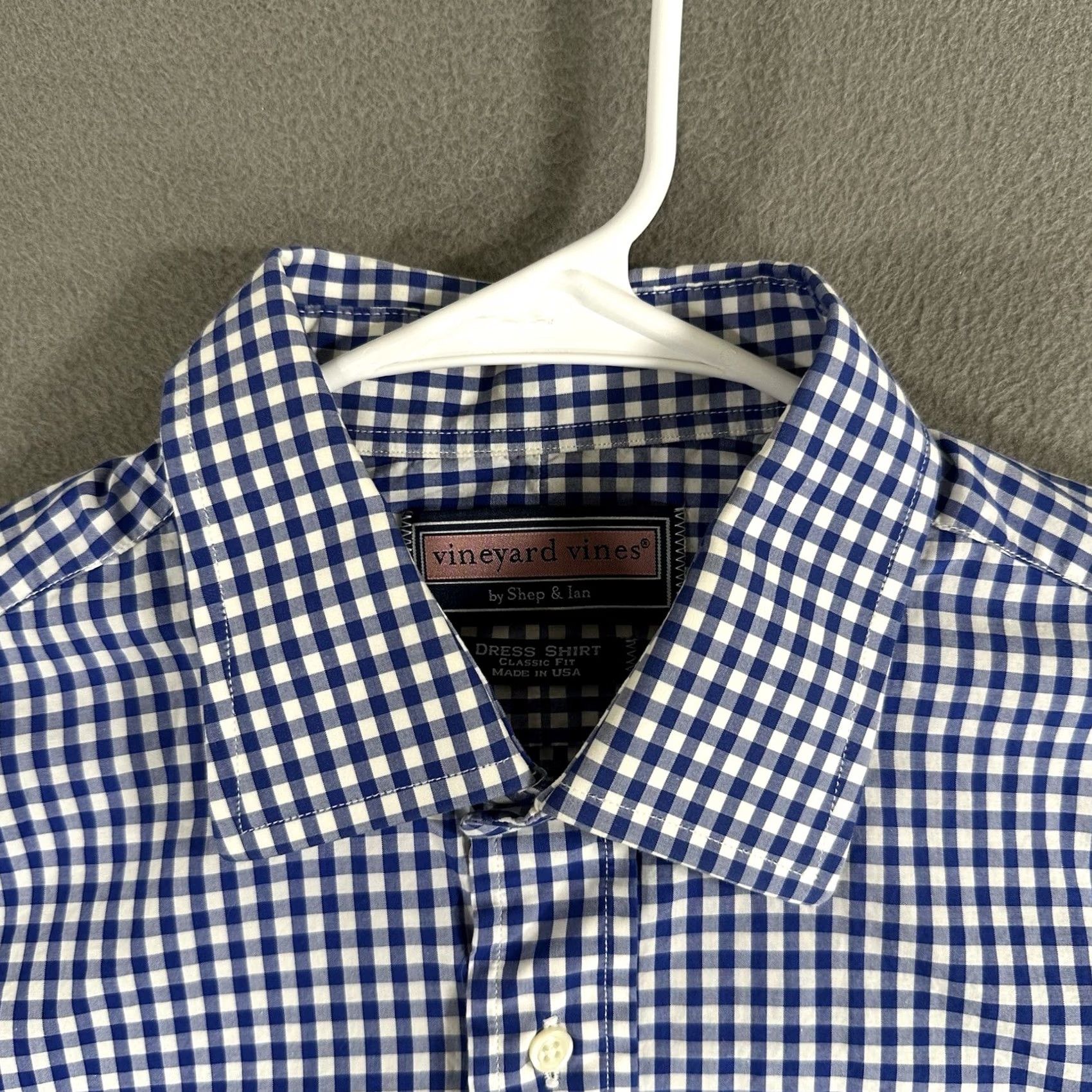 Vineyard Vines VINTAGE Vineyard Vines Shirt Men 16 34 Blue Check Button Up Classic Fit USA Made Size US L / EU 52-54 / 3 - 3 Thumbnail