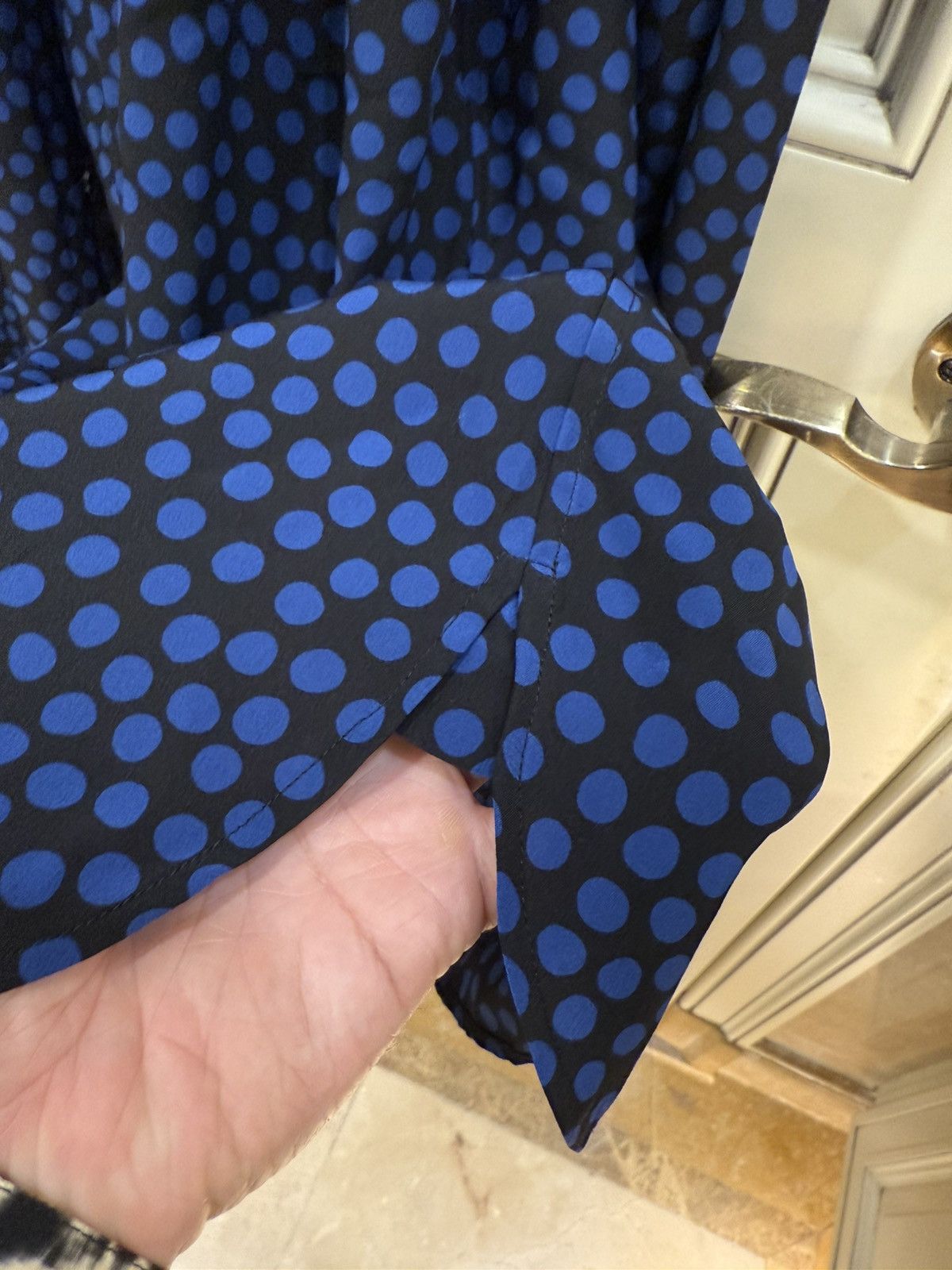 Saint Laurent Paris blue polka dots silk shirt collar size41 Size US M / EU 48-50 / 2 - 9 Thumbnail